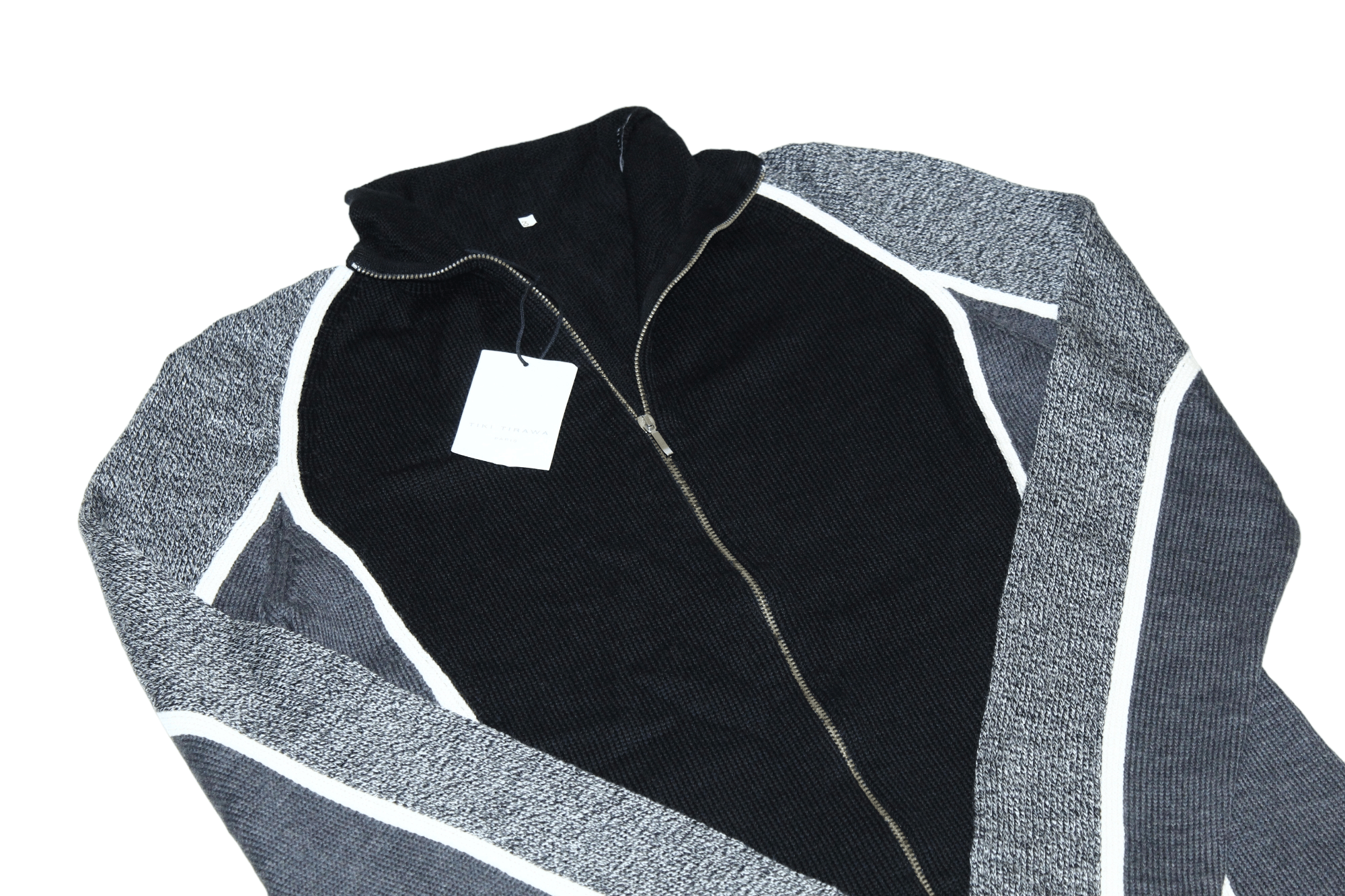 Japanese Brand 💥Tiki Tirawa Paris Colorblock Full Zip Knitted Jacket Size US S / EU 44-46 / 1 - 10 Thumbnail
