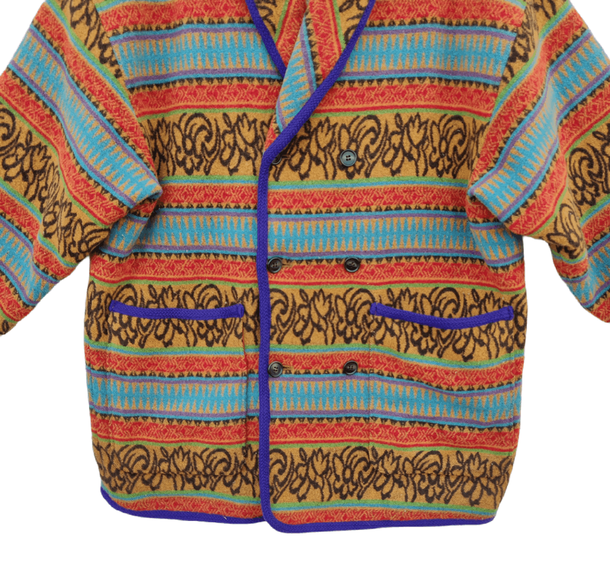 Japanese Brand Japanese Brand Voxel Navajo Fleece Ring Coat Jacket Size US L / EU 52-54 / 3 - 7 Thumbnail