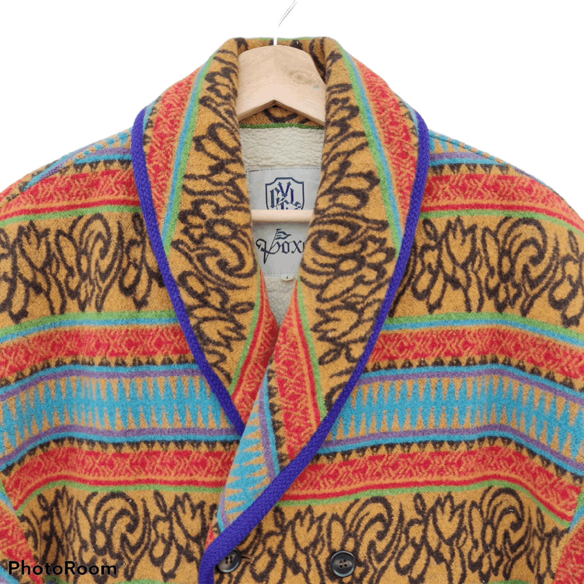 Japanese Brand Japanese Brand Voxel Navajo Fleece Ring Coat Jacket Size US L / EU 52-54 / 3 - 5 Thumbnail