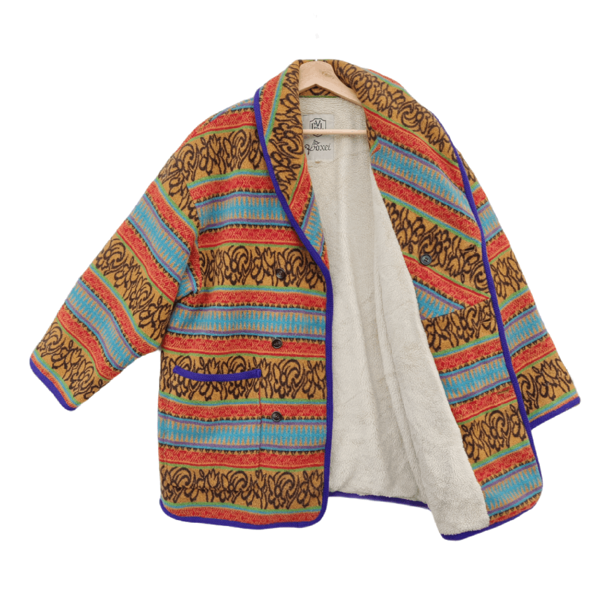 Japanese Brand Japanese Brand Voxel Navajo Fleece Ring Coat Jacket Size US L / EU 52-54 / 3 - 9 Thumbnail