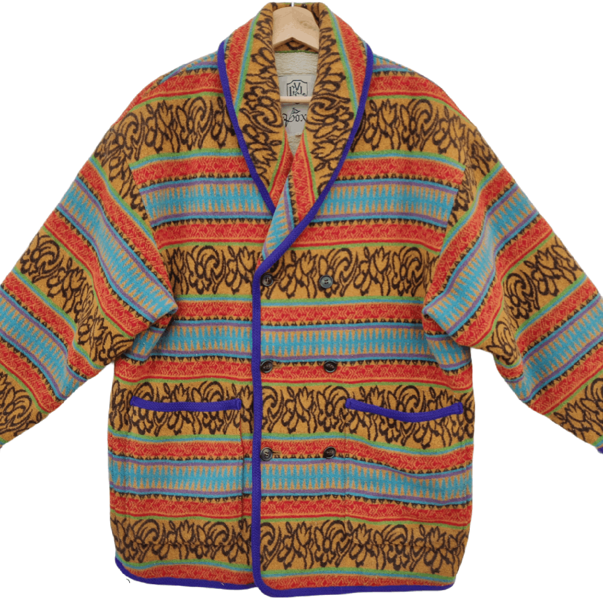Japanese Brand Japanese Brand Voxel Navajo Fleece Ring Coat Jacket Size US L / EU 52-54 / 3 - 12 Thumbnail