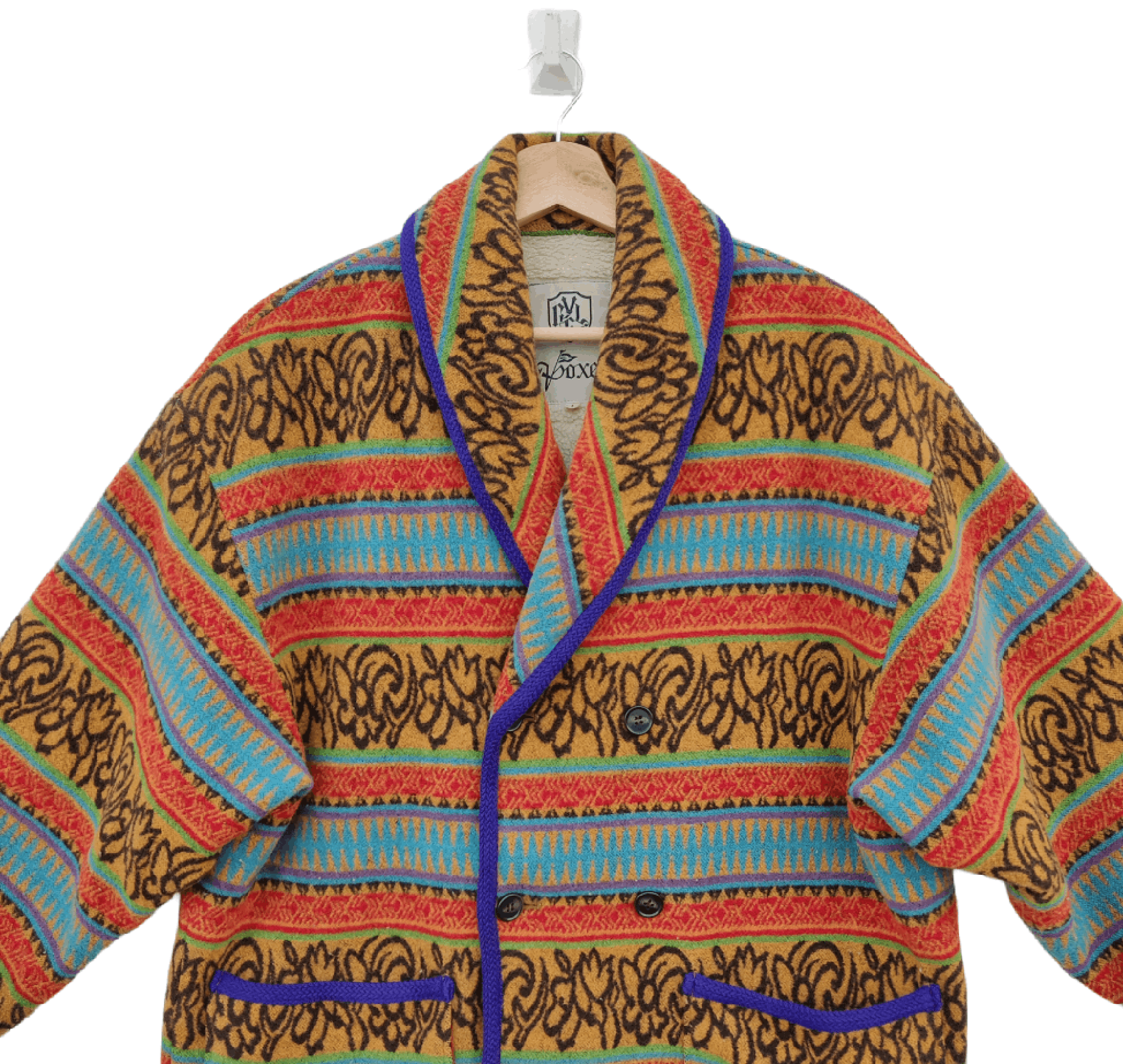 Japanese Brand Japanese Brand Voxel Navajo Fleece Ring Coat Jacket Size US L / EU 52-54 / 3 - 10 Thumbnail