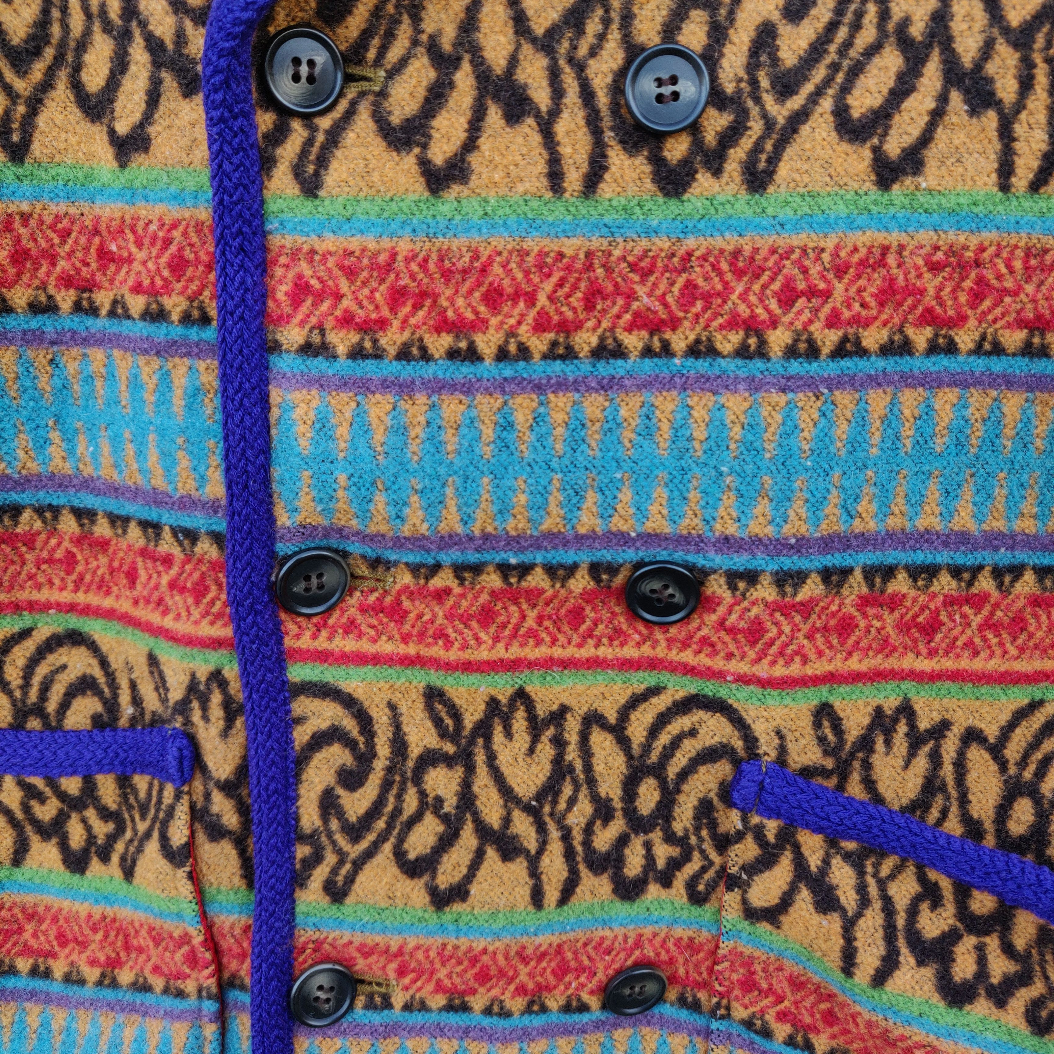 Japanese Brand Japanese Brand Voxel Navajo Fleece Ring Coat Jacket Size US L / EU 52-54 / 3 - 13 Thumbnail