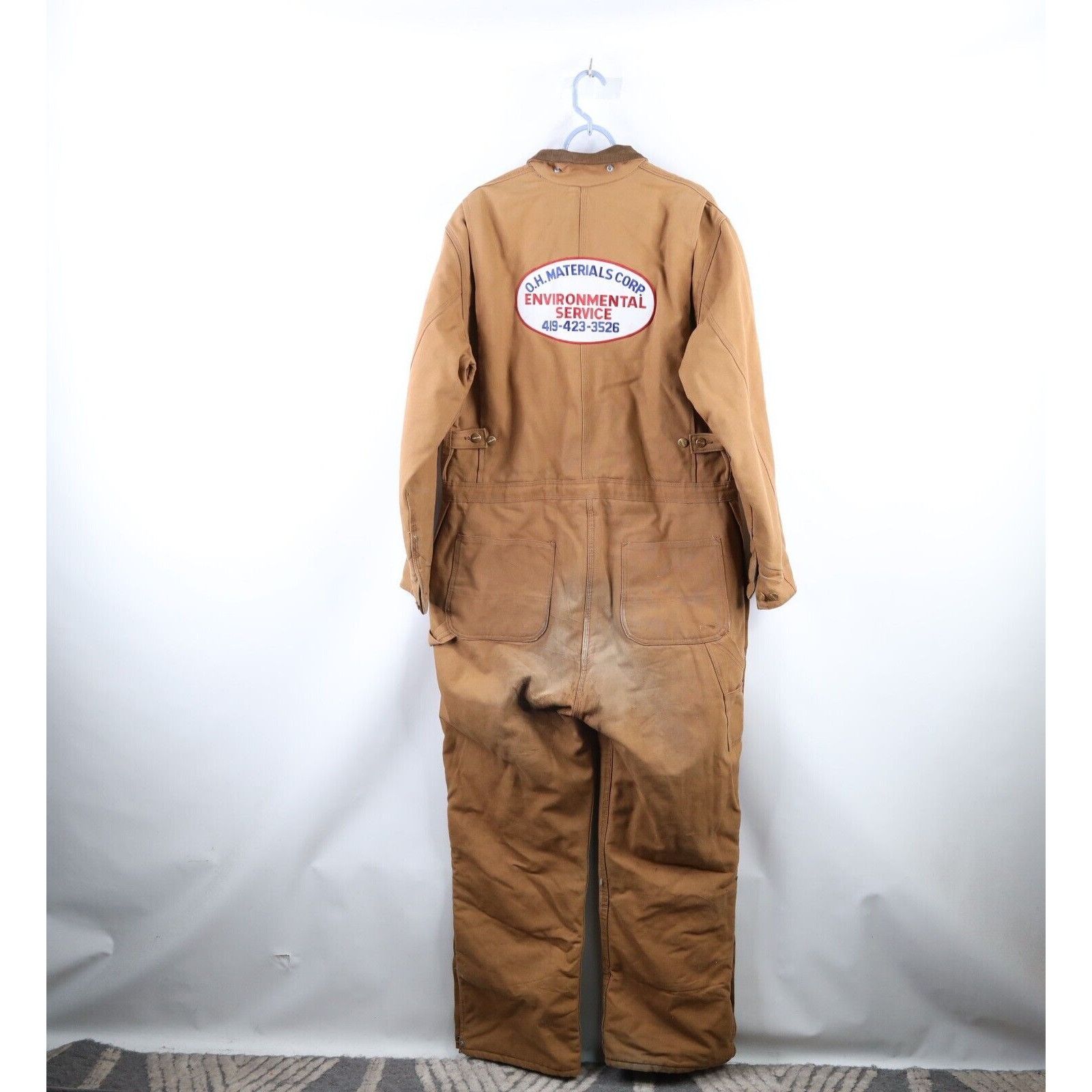 Carhartt × Vintage Vintage 80s Carhartt Quilt Lined Coveralls Bibs Duck Brown Size US 44 / EU 60 - 12 Thumbnail