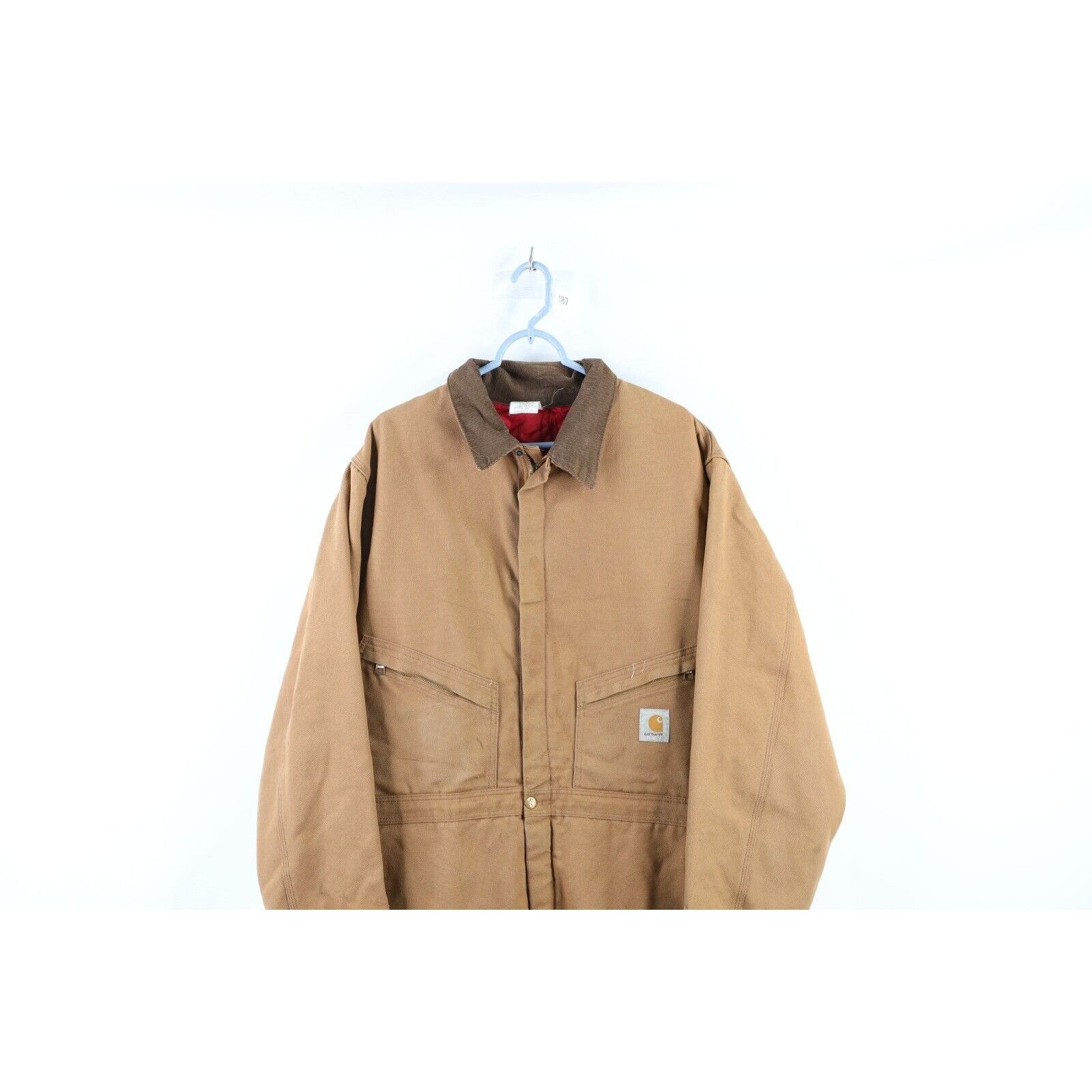 Carhartt × Vintage Vintage 80s Carhartt Quilt Lined Coveralls Bibs Duck Brown Size US 44 / EU 60 - 2 Thumbnail