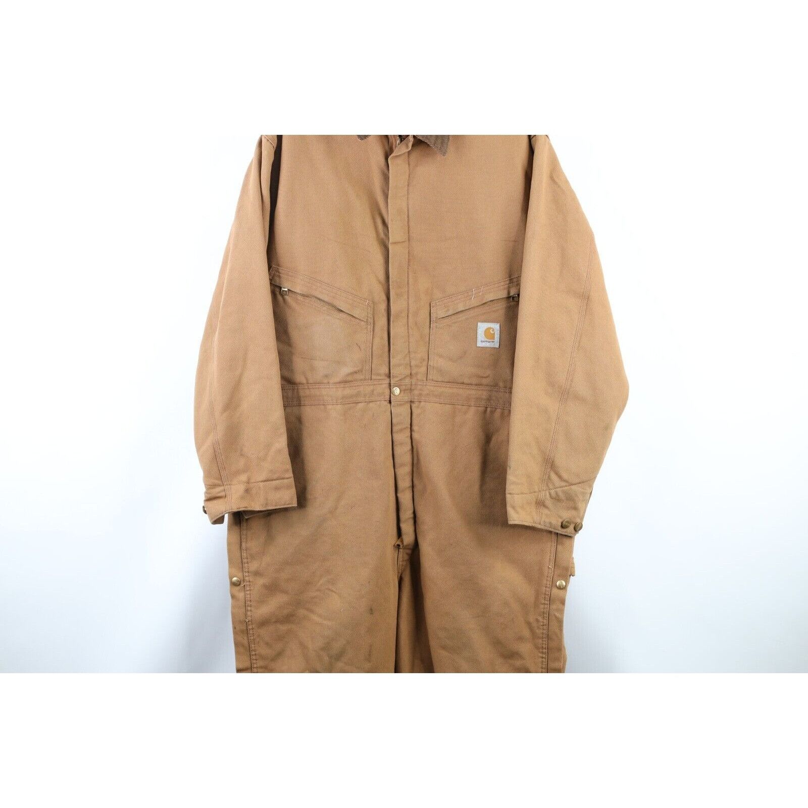Carhartt × Vintage Vintage 80s Carhartt Quilt Lined Coveralls Bibs Duck Brown Size US 44 / EU 60 - 3 Thumbnail