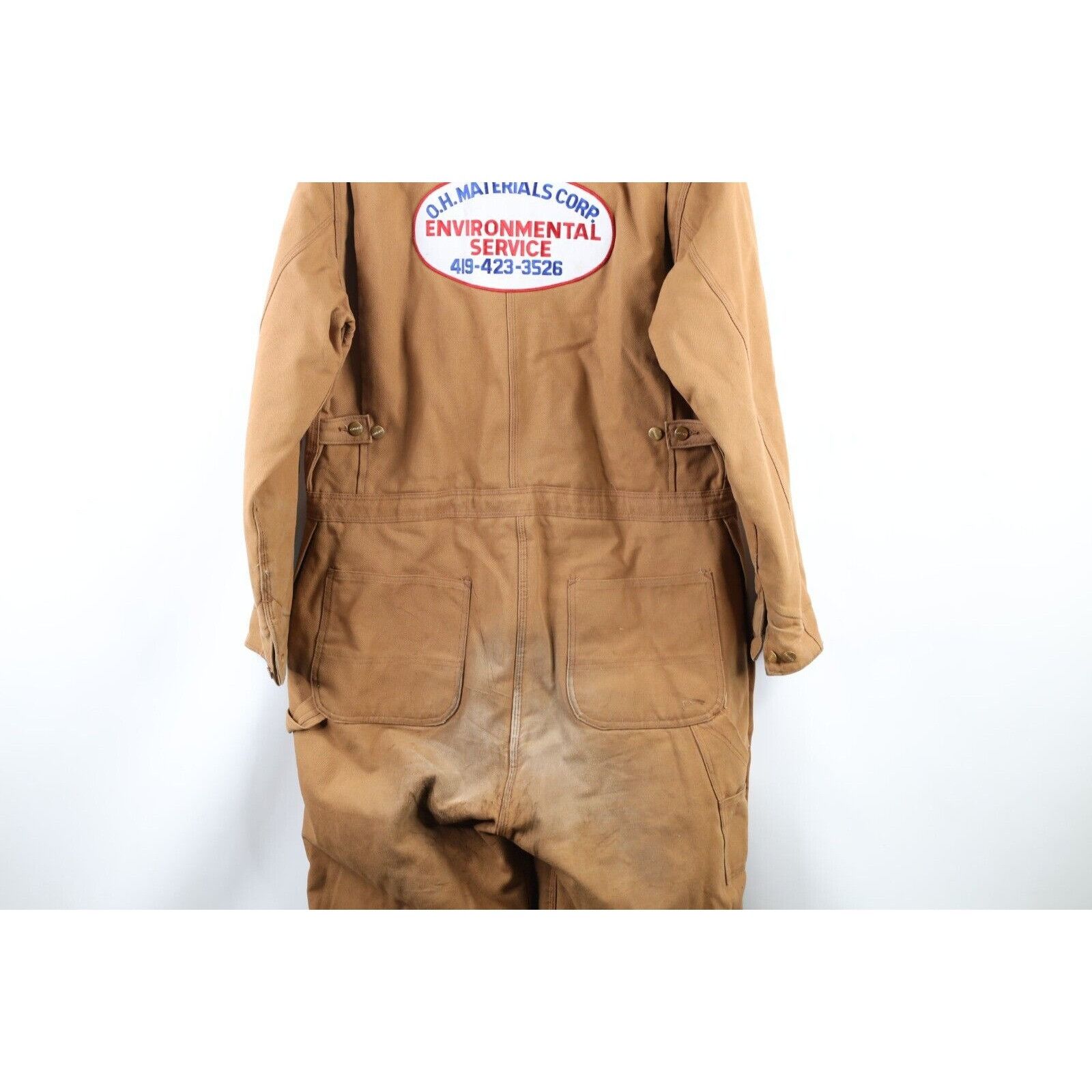 Carhartt × Vintage Vintage 80s Carhartt Quilt Lined Coveralls Bibs Duck Brown Size US 44 / EU 60 - 14 Thumbnail