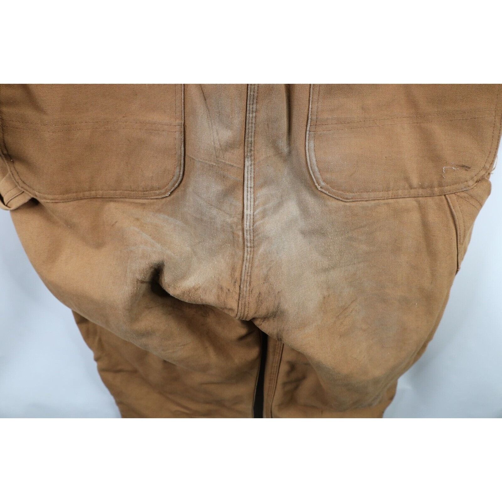Carhartt × Vintage Vintage 80s Carhartt Quilt Lined Coveralls Bibs Duck Brown Size US 44 / EU 60 - 18 Thumbnail