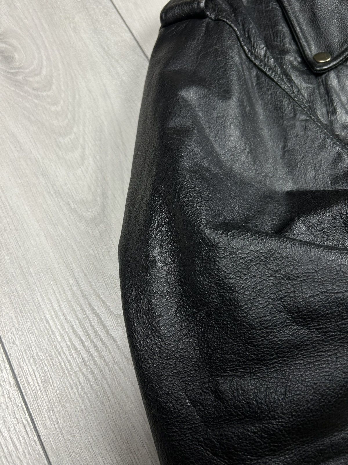 Vintage Vintage Leather Jacket Biker Black Size XL Size US XL / EU 56 / 4 - 4 Thumbnail