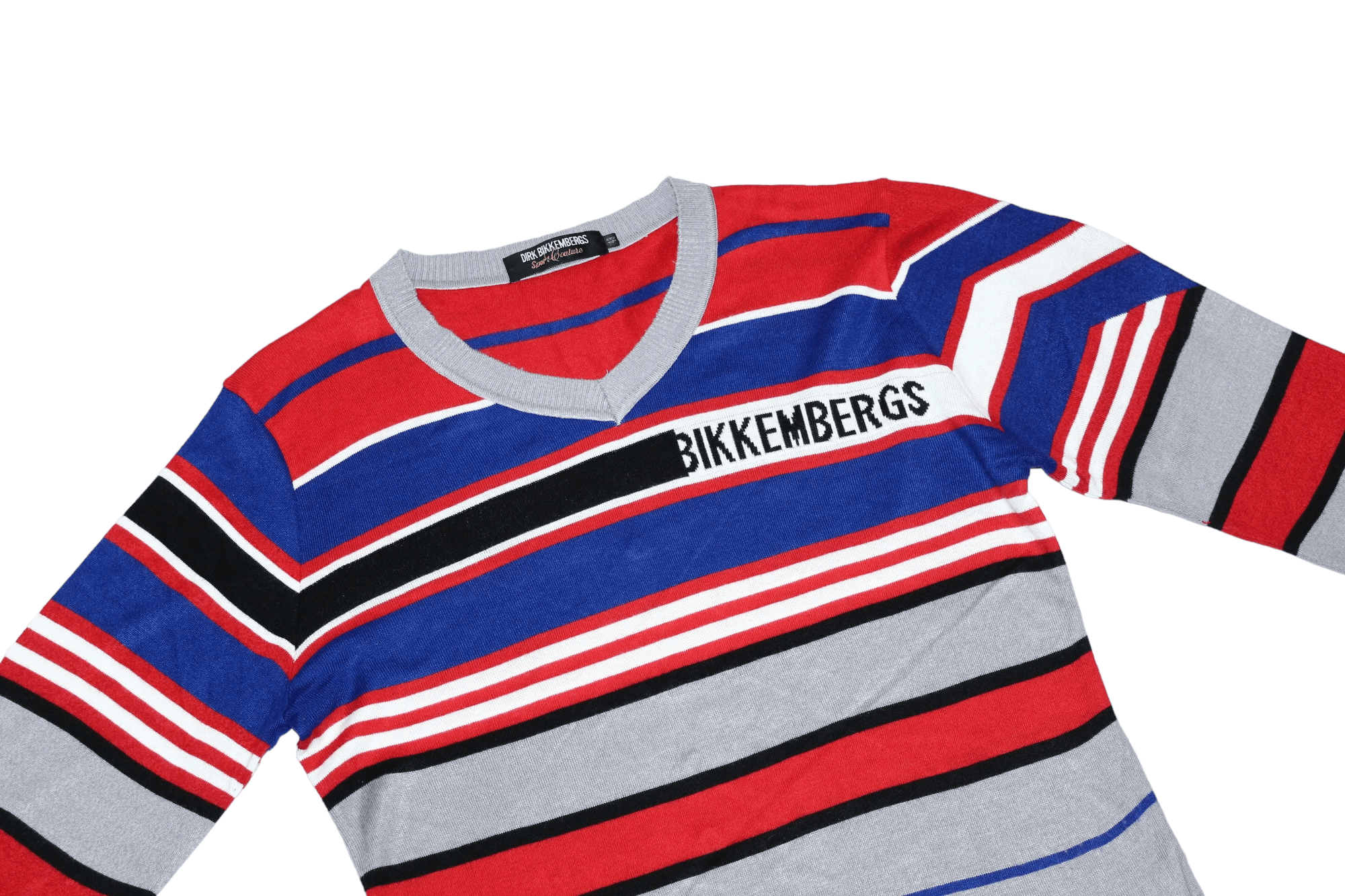 Dirk Bikkembergs Dirk Bikkembergs Sport Couture Striped v-neck Jumper Size US M / EU 48-50 / 2 - 6 Thumbnail