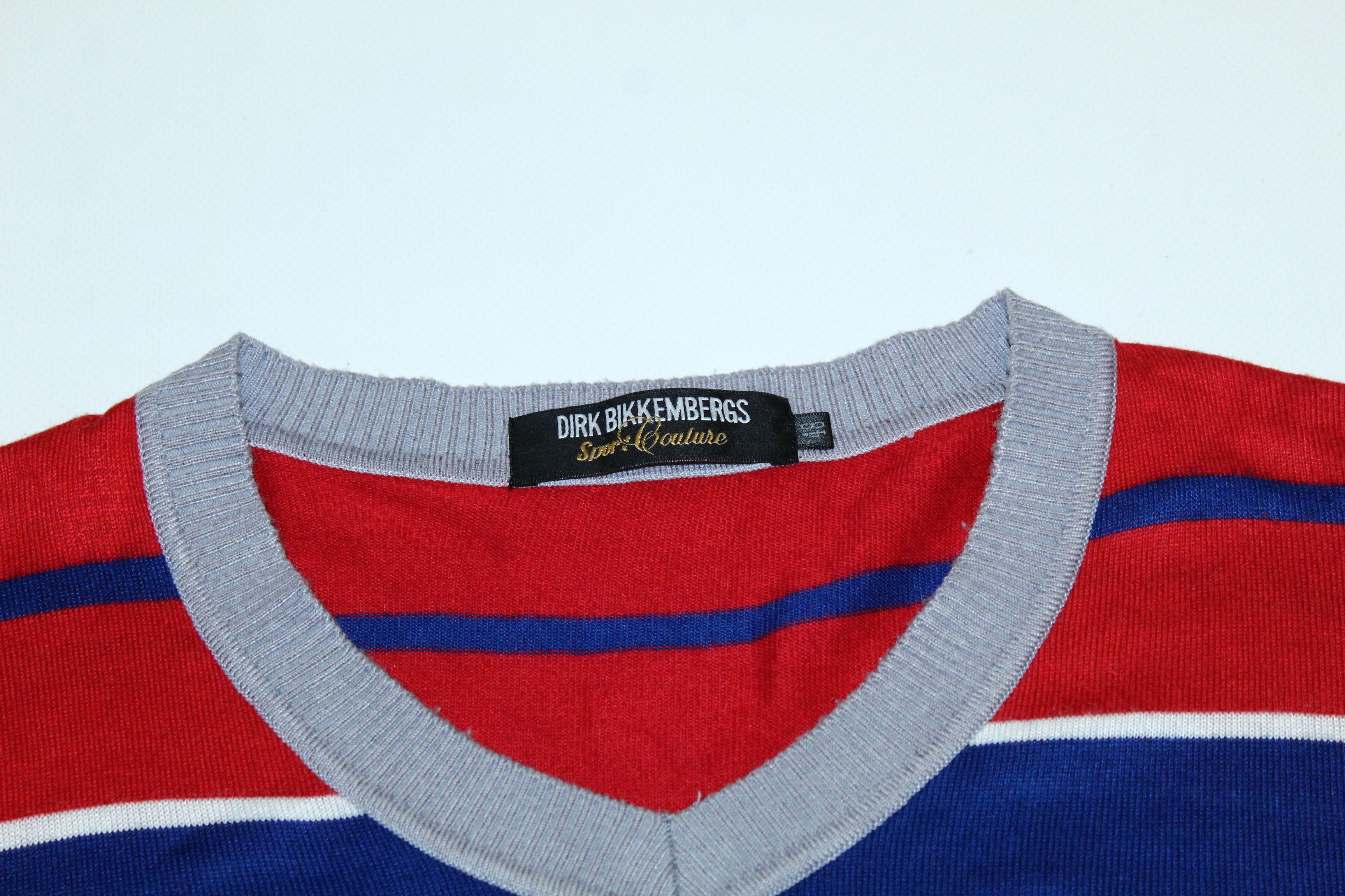 Dirk Bikkembergs Dirk Bikkembergs Sport Couture Striped v-neck Jumper Size US M / EU 48-50 / 2 - 3 Thumbnail
