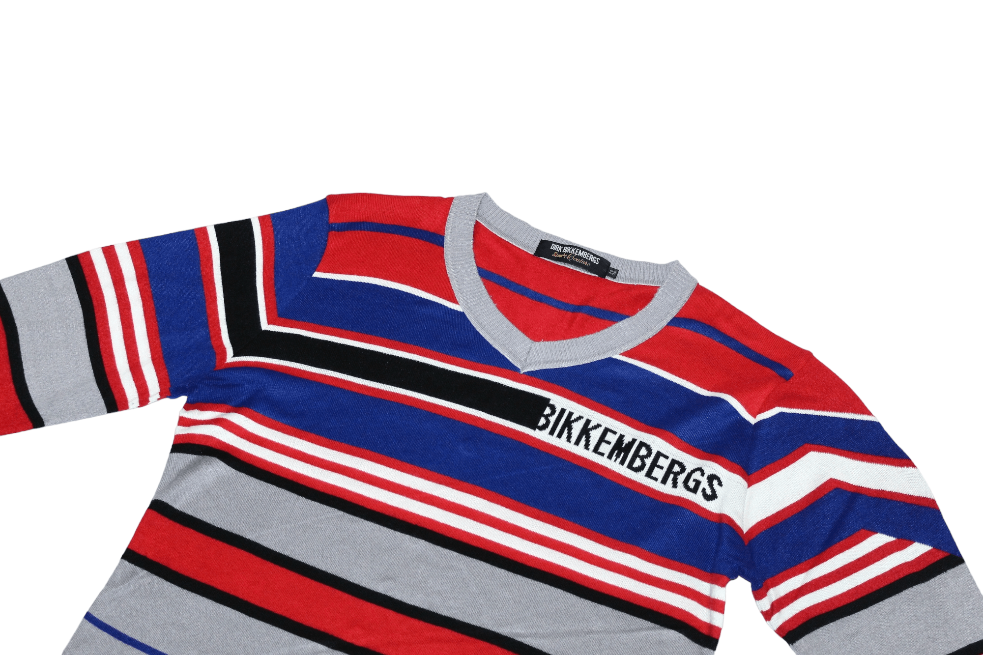 Dirk Bikkembergs Dirk Bikkembergs Sport Couture Striped v-neck Jumper Size US M / EU 48-50 / 2 - 2 Thumbnail