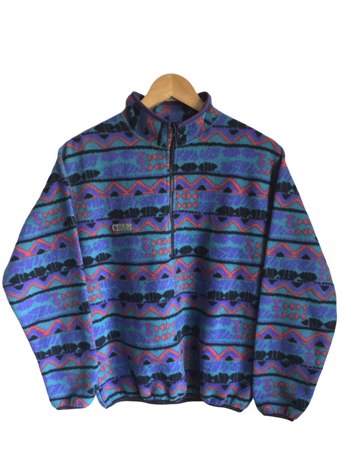 image of Vintage 90's Columbia Fleece Pullover Aztec Neo in Not Specified, Men's (Size Small)