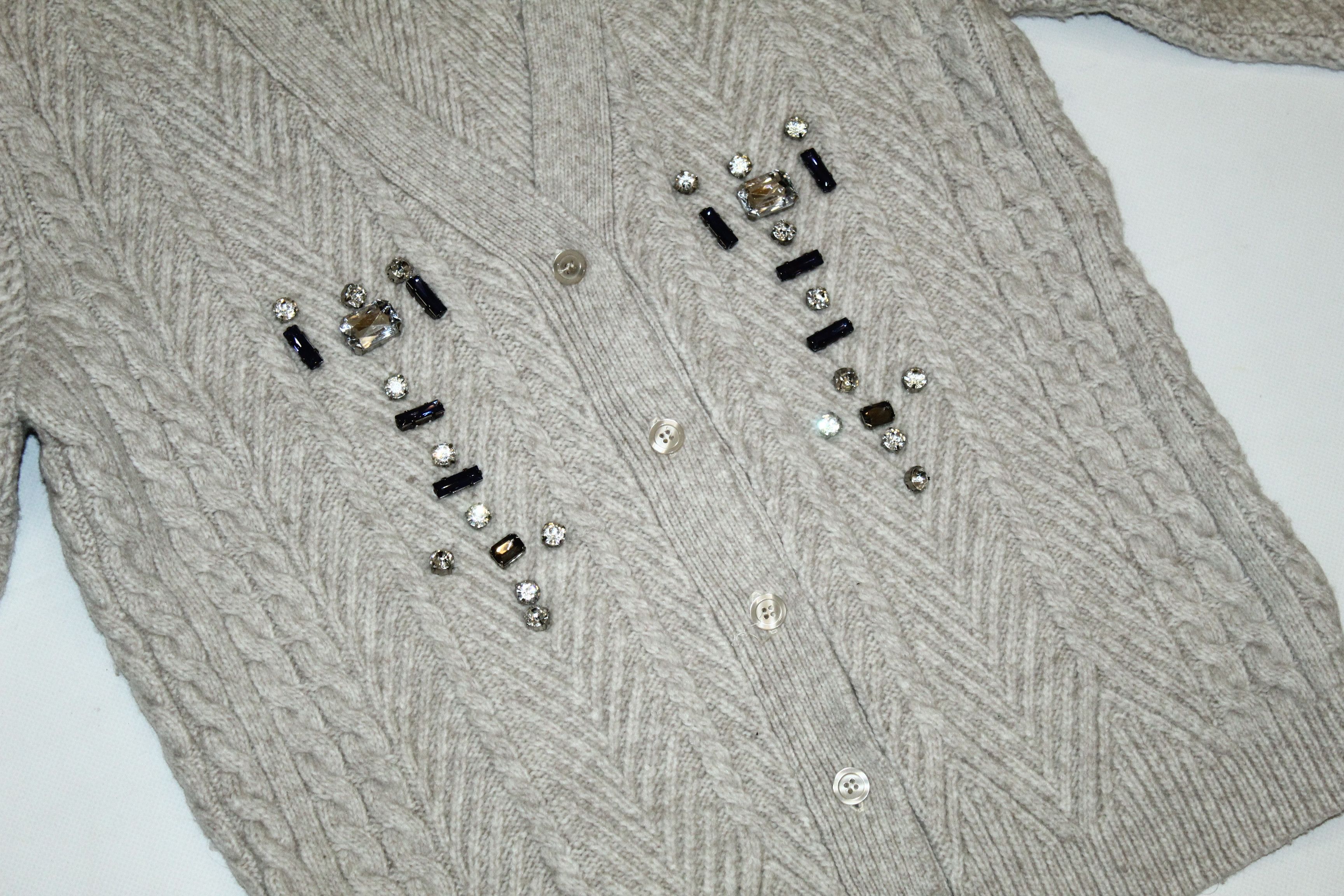 Markus Lupfer Markus Lupfer wool cable knit cardigan inlaid rhinestone Size M / US 6-8 / IT 42-44 - 4 Thumbnail