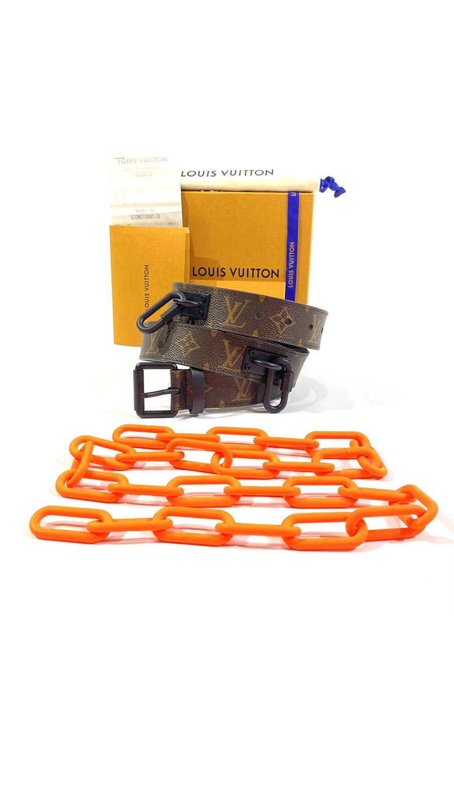 Louis Vuitton x Virgil Abloh Belt (neon orange chain)