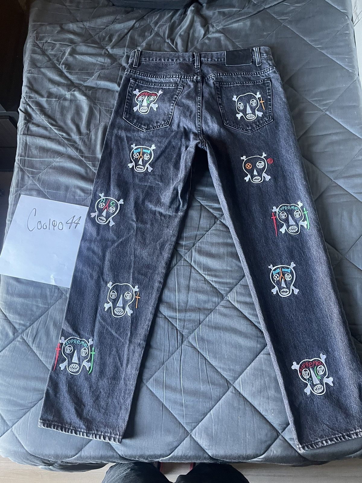 Supreme Supreme Clayton Patterson Skulls Denim Pants Size US 30 / EU 46 - 2 Thumbnail