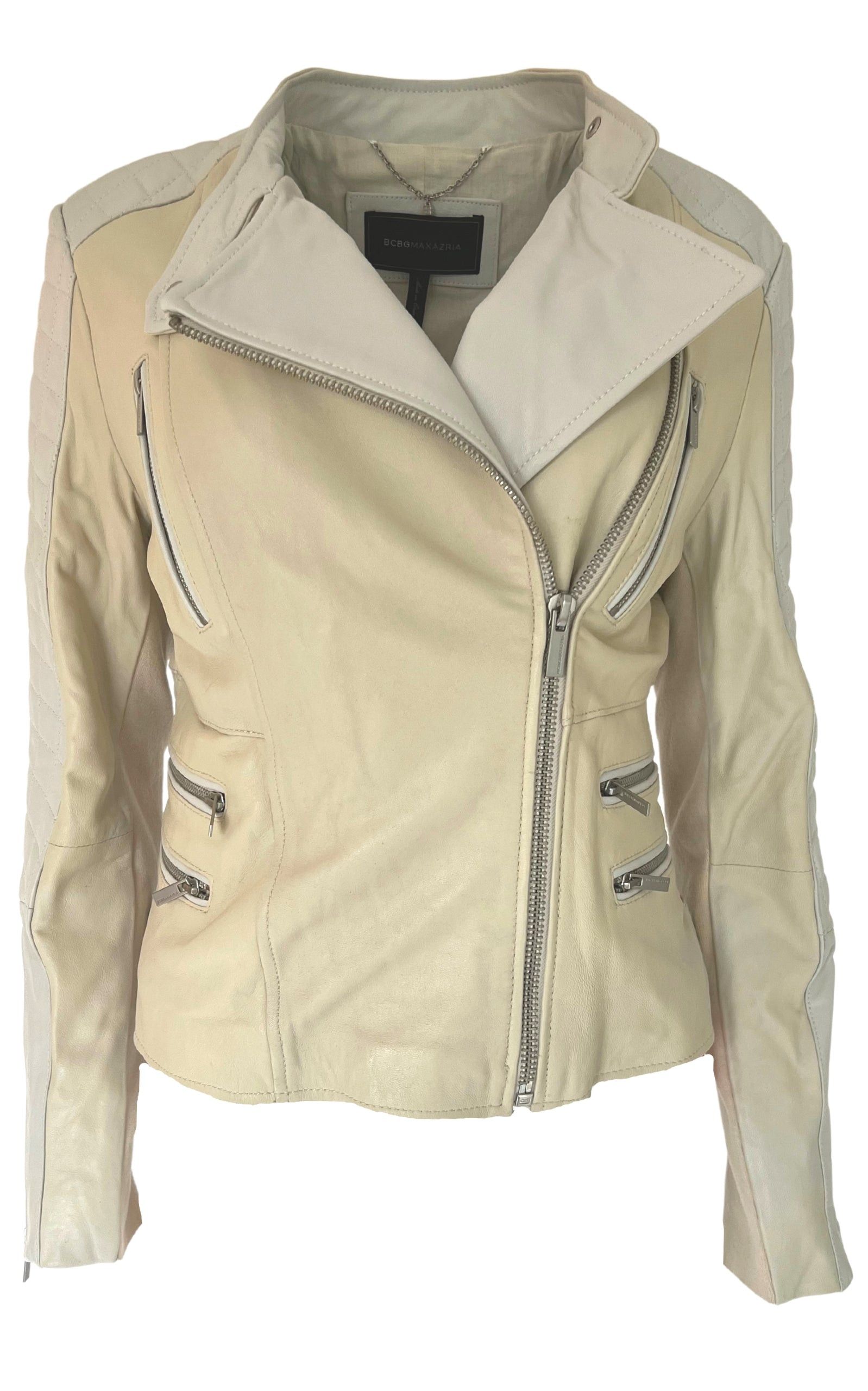 Bcbg Maxazria Biker Two Tone Leather Jacket Grailed