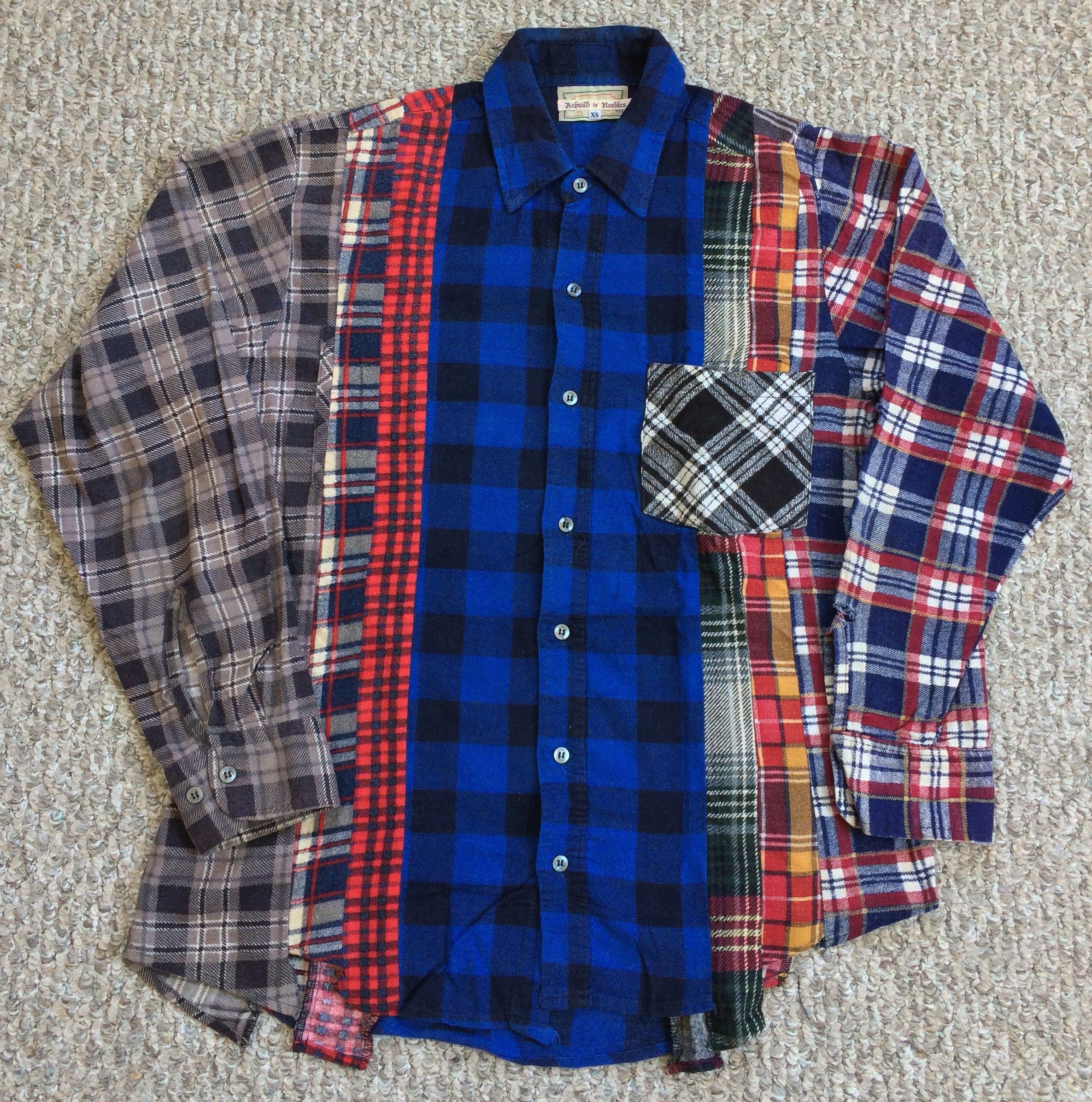 image of Rebuild By Needles 7 Cut Flannel in Mix, Men's (Size XS)