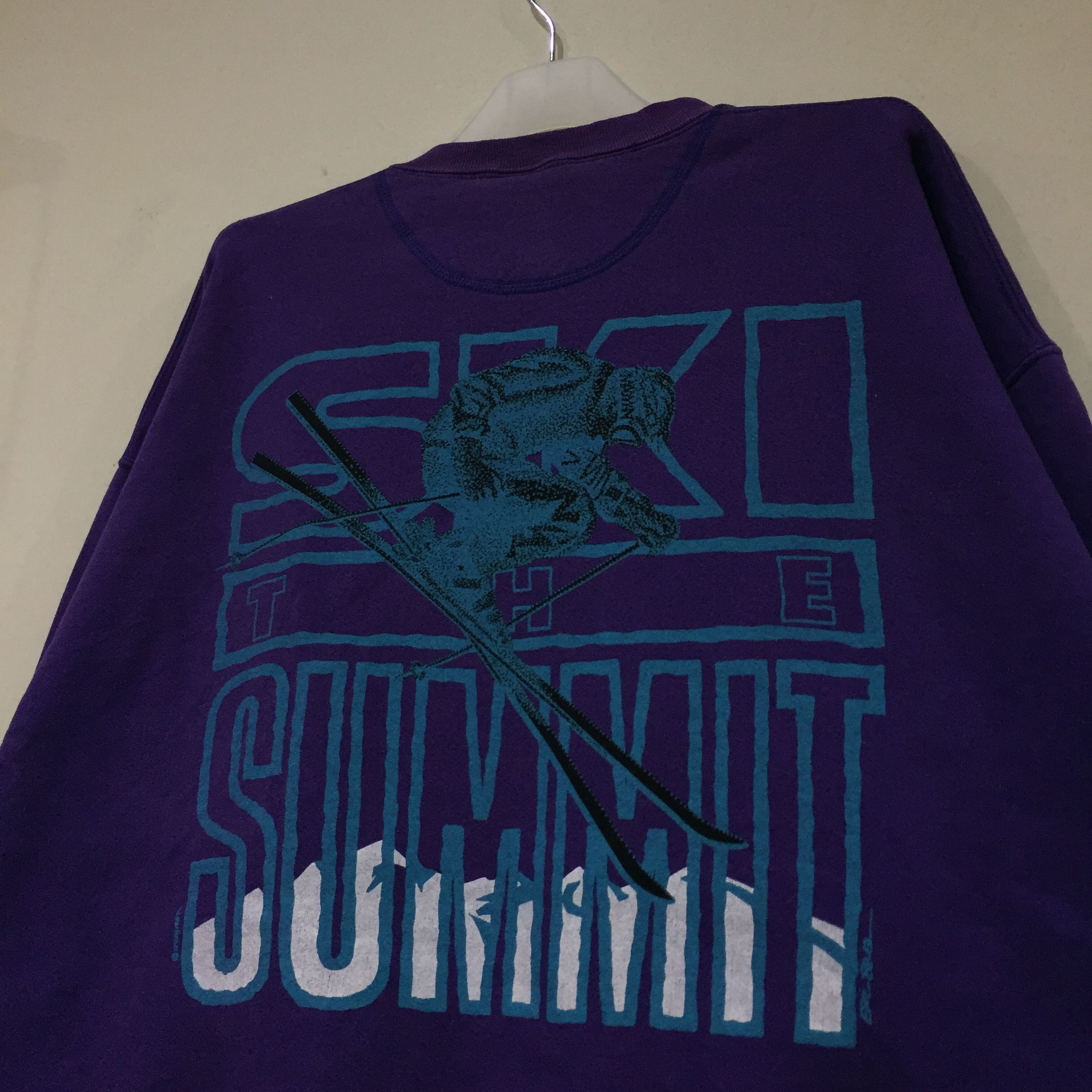 Vintage SKI THE SUMMIT sweatshirt spell out big design.. Size US L / EU 52-54 / 3 - 3 Thumbnail