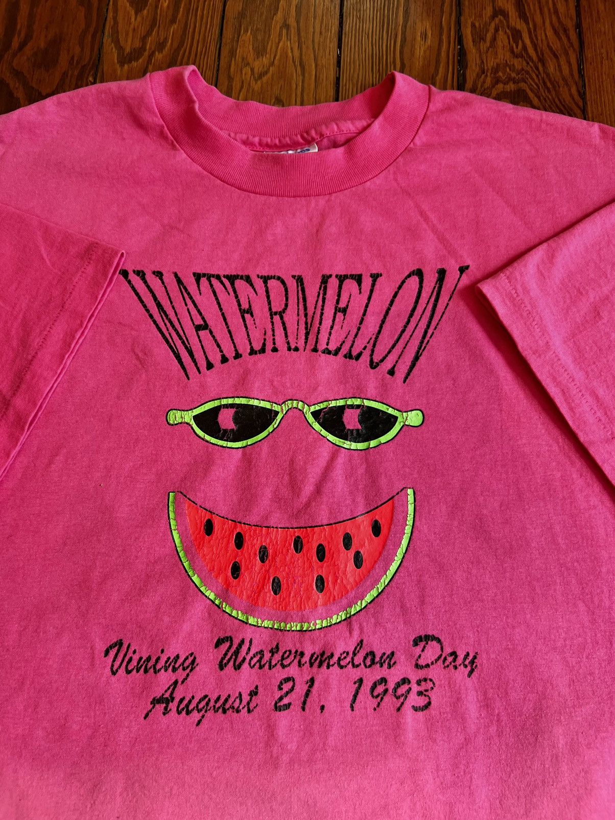 Vintage Vintage 90s Watermelon Day Shirt Single Stitch Size US XL / EU 56 / 4 - 1 Thumbnail