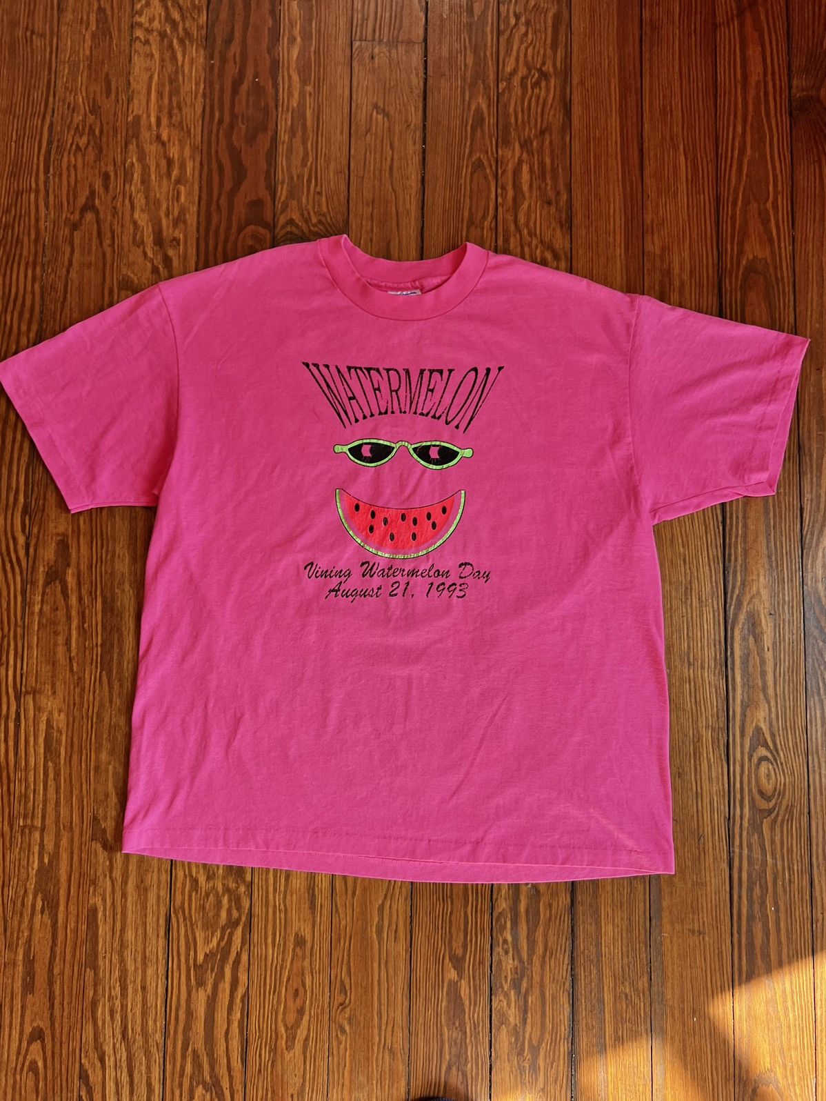 Vintage Vintage 90s Watermelon Day Shirt Single Stitch Size US XL / EU 56 / 4 - 2 Thumbnail