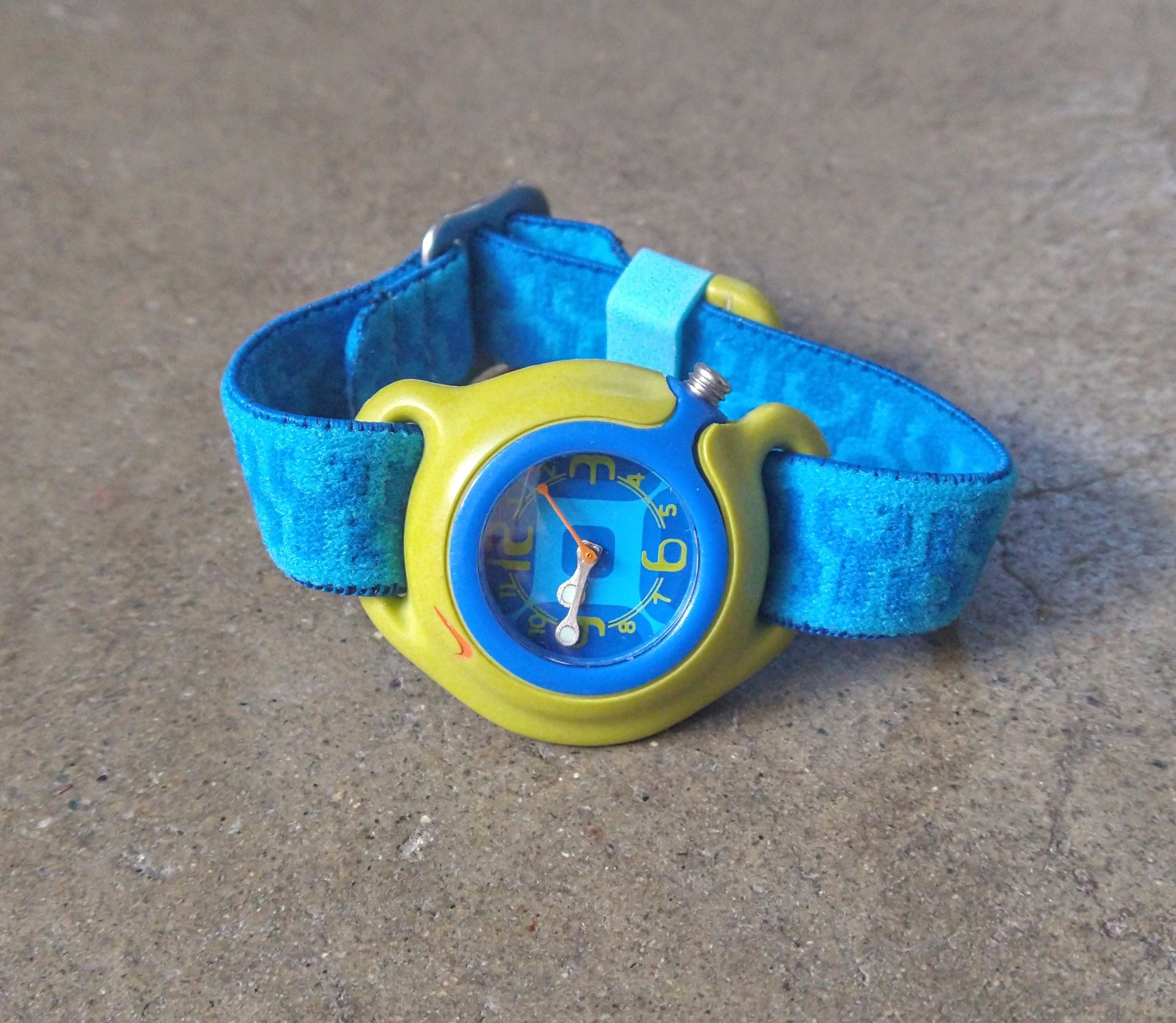 image of Nike Watch Green Blue Sports Adjustable Kids in Blue/Green