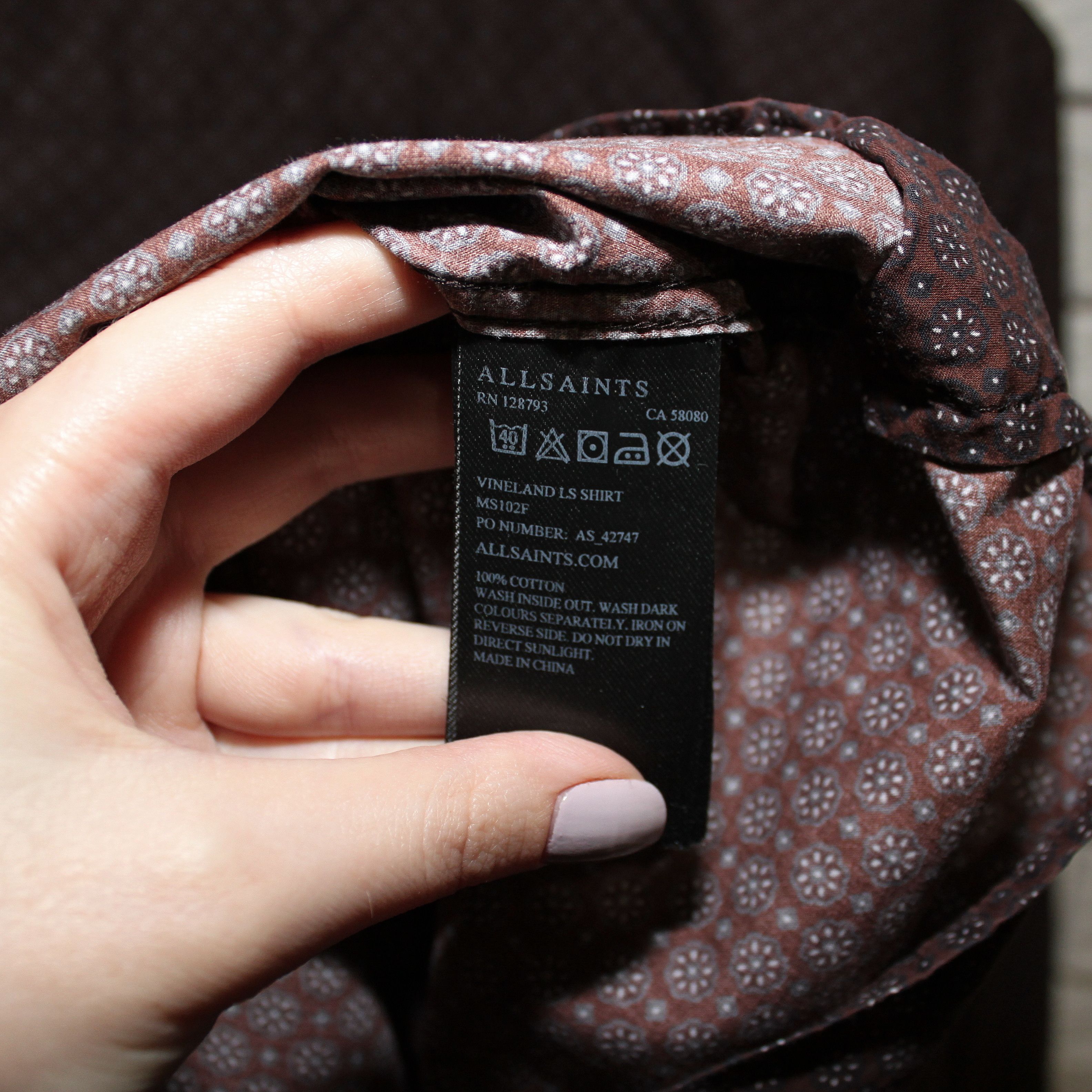 Allsaints Allsaints Mens Brown Longsleeve Shirt Size M Size US M / EU 48-50 / 2 - 9 Thumbnail