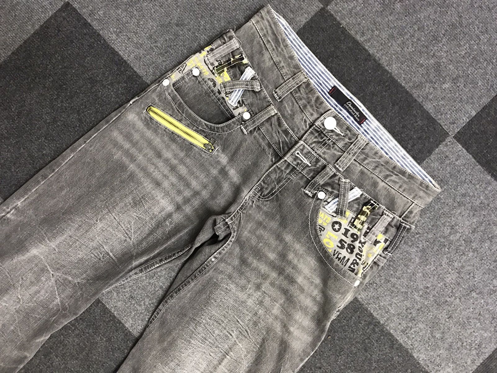 Japanese Brand × Seditionaries DOUBLE WAIST🔥Dominate Japan Black Wash Double Waist Jeans Size US 32 / EU 48 - 15 Thumbnail