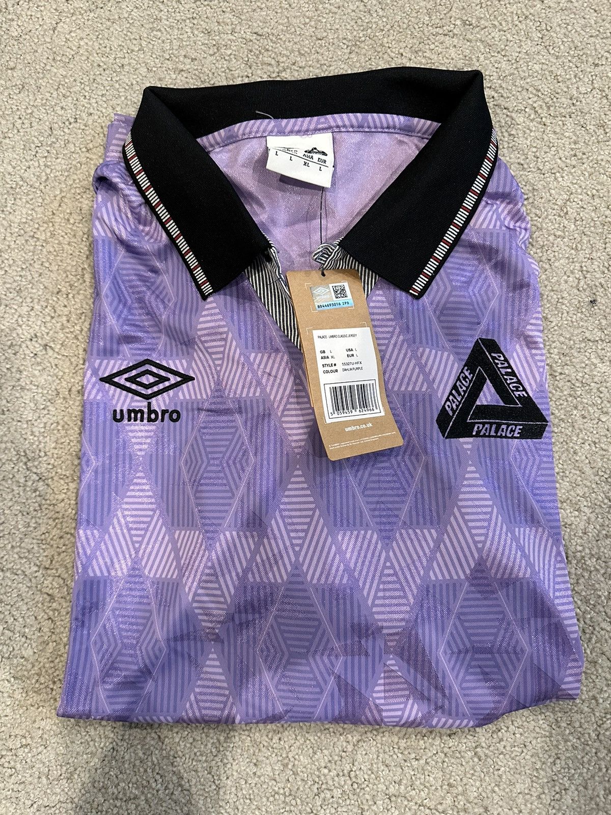 Palace × Umbro Palace X Umbro Classic Jersey Dahlia Purple - FW22 Size US L / EU 52-54 / 3 - 1 Thumbnail