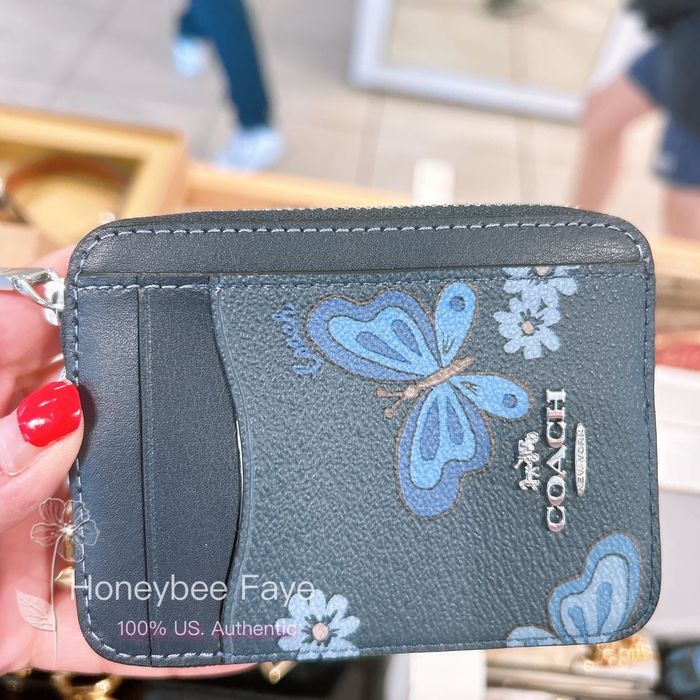 Coach Zip Card Case With Lovely Butterfly Print | Grailed