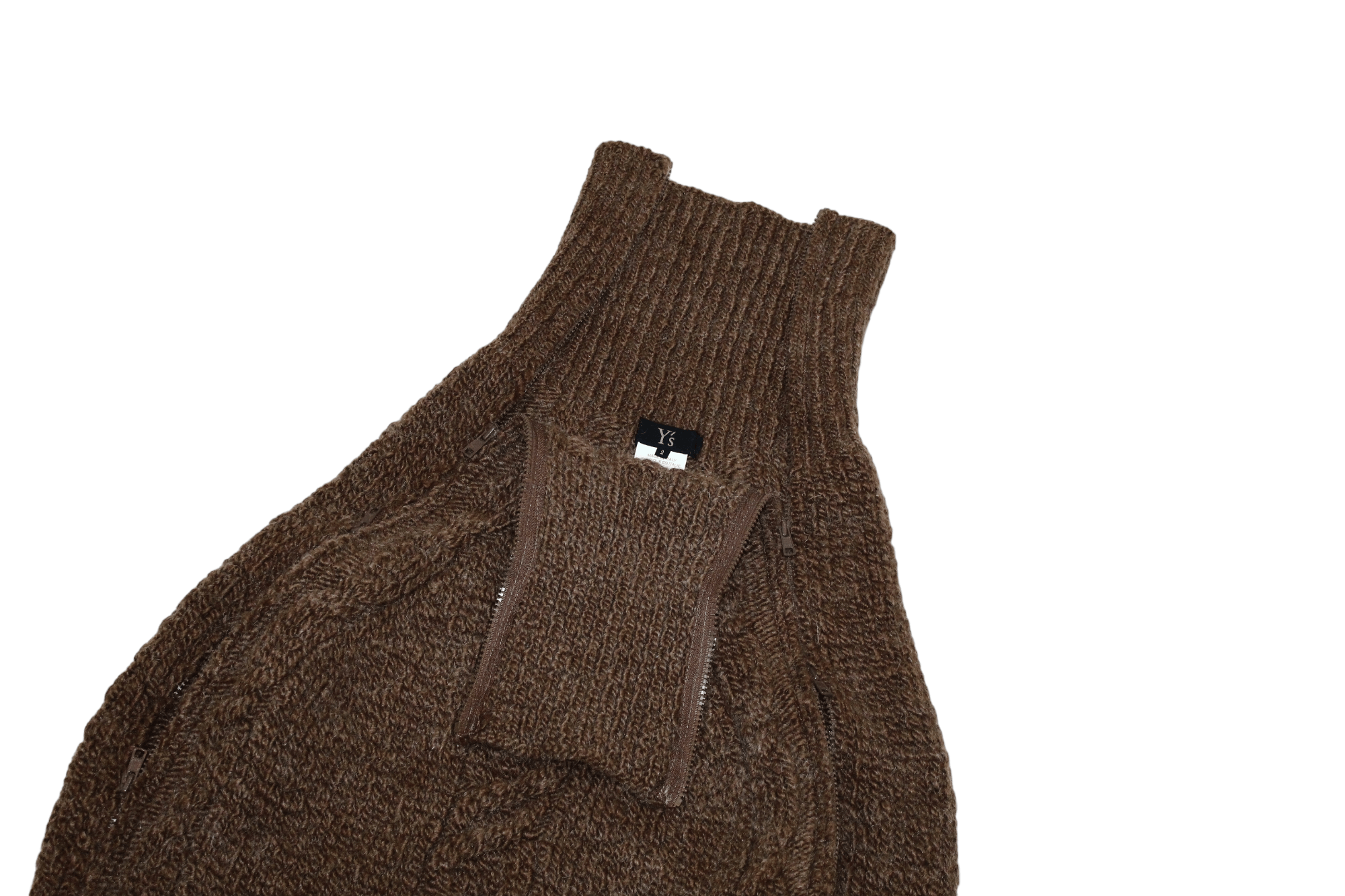 Y's 🔥VTG🔥 Y's mixed cable knit double zip ribbed poncho Size US M / EU 48-50 / 2 - 2 Thumbnail