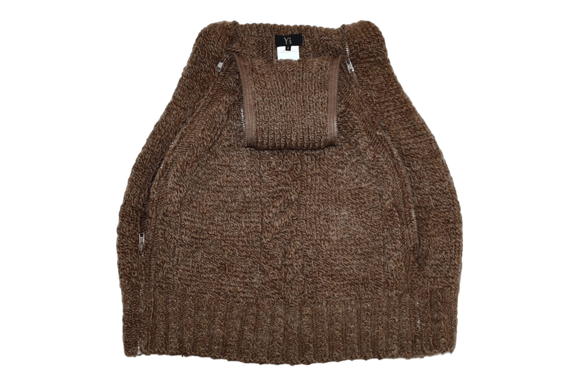 Y's 🔥VTG🔥 Y's mixed cable knit double zip ribbed poncho Size US M / EU 48-50 / 2 - 4 Thumbnail