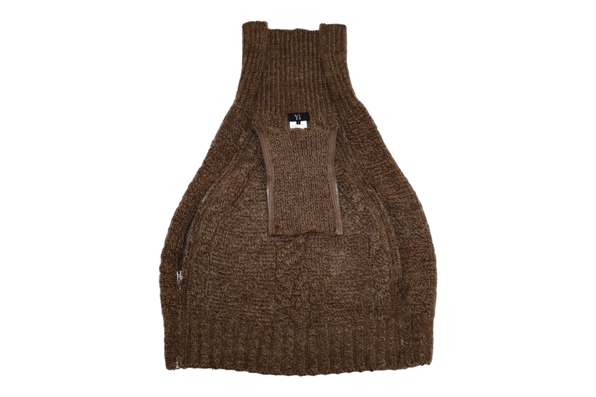 Y's 🔥VTG🔥 Y's mixed cable knit double zip ribbed poncho Size US M / EU 48-50 / 2 - 1 Thumbnail