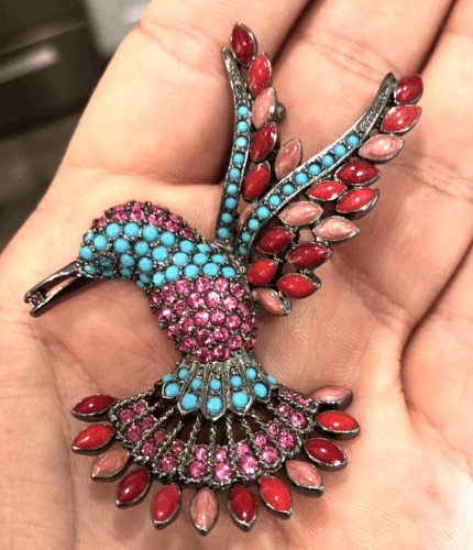 Very Rare MINT Joan Rivers HUMMINGBIRD Pin Brooch Pave Crystals | Grailed