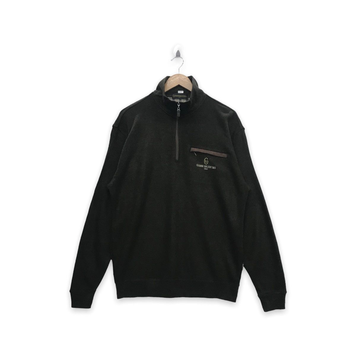Rare!! Gianni Valentino Italy Zipped Pullover Sweatshirt
