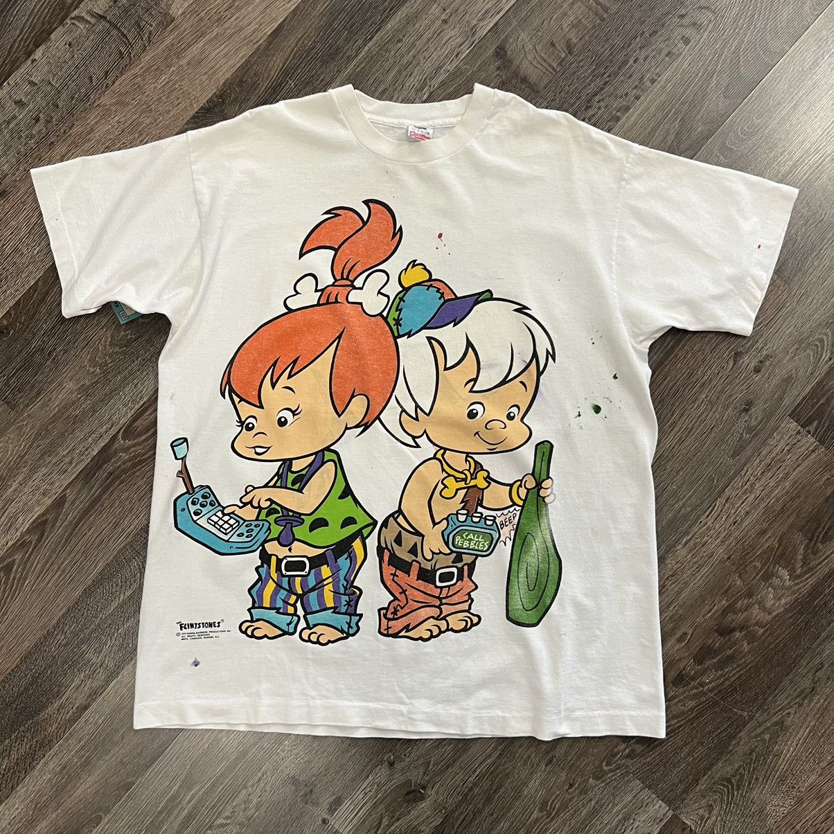 Vintage 1993 Pebbles & bam bam flintstones shirt Size US XL / EU 56 / 4 - 1 Thumbnail