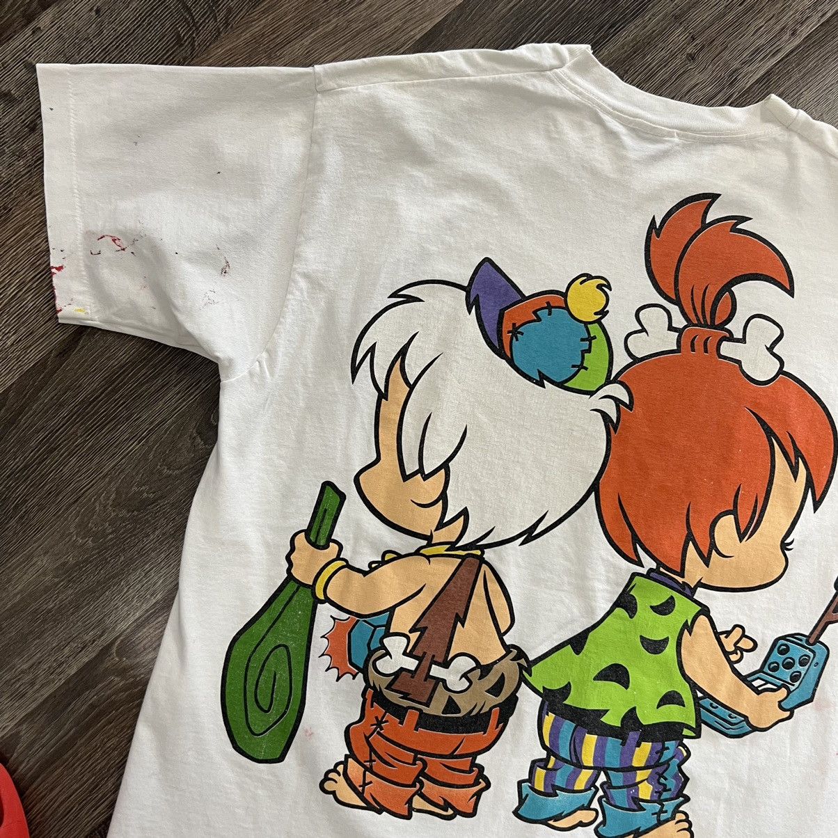 Vintage 1993 Pebbles & bam bam flintstones shirt Size US XL / EU 56 / 4 - 2 Thumbnail