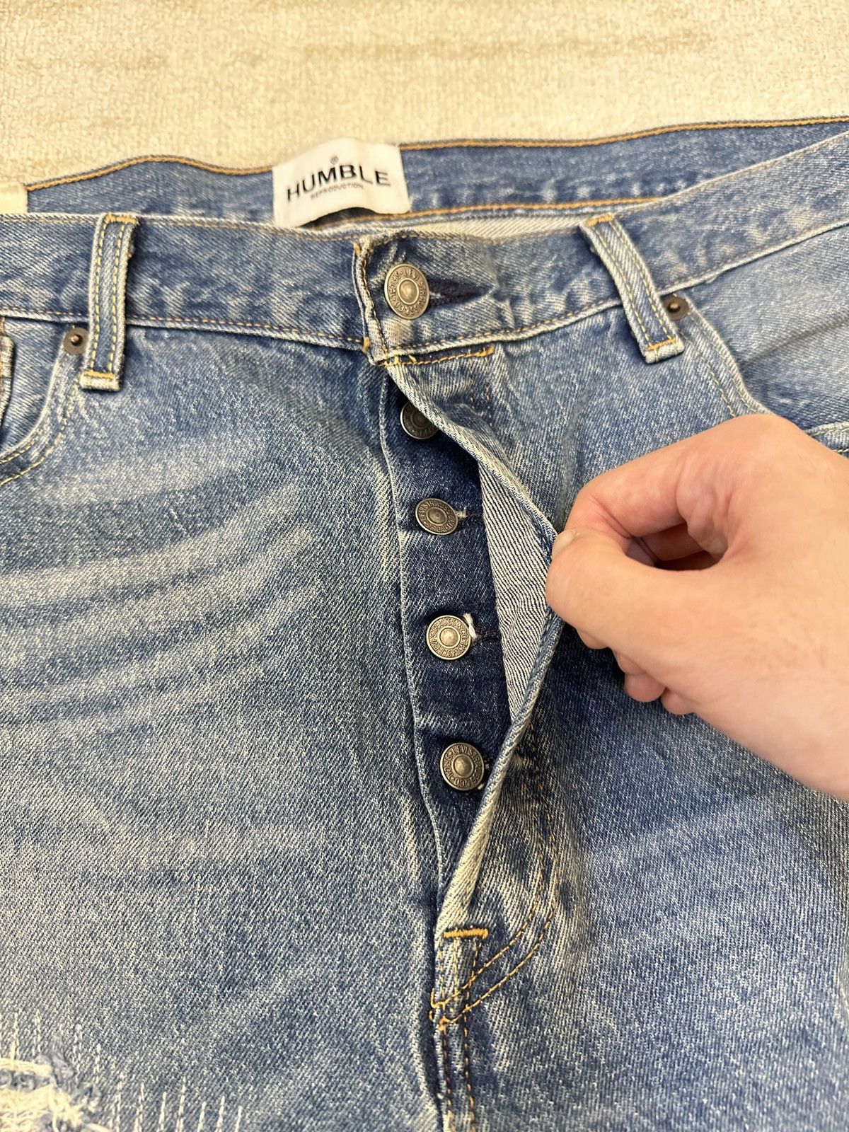 Japanese Brand HUMBLE La Flare Levi’s Jeans With Star Patches Size US 36 / EU 52 - 9 Thumbnail