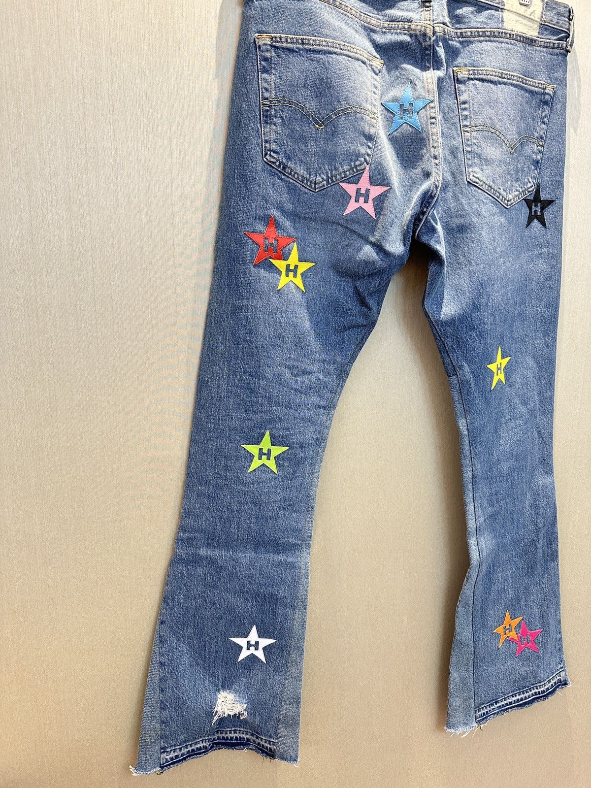 Japanese Brand HUMBLE La Flare Levi’s Jeans With Star Patches Size US 36 / EU 52 - 7 Thumbnail