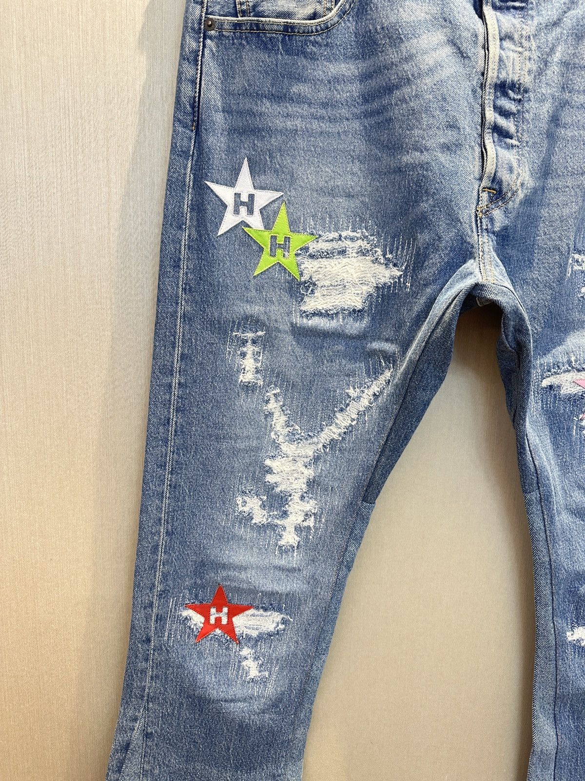 Japanese Brand HUMBLE La Flare Levi’s Jeans With Star Patches Size US 36 / EU 52 - 2 Thumbnail