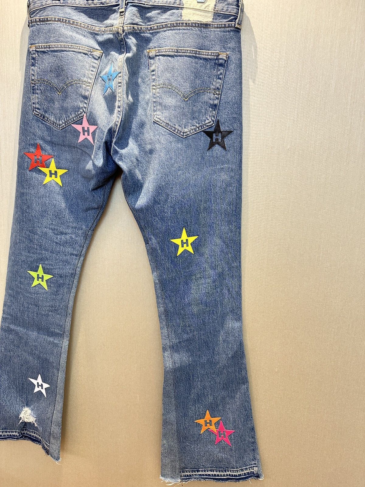 Japanese Brand HUMBLE La Flare Levi’s Jeans With Star Patches Size US 36 / EU 52 - 8 Thumbnail