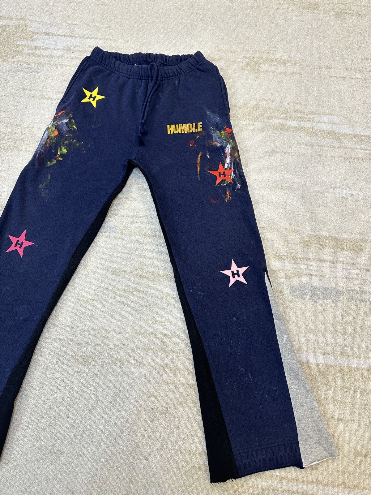 Japanese Brand HUMBLE La Flare Sweatpants With Star Patches Size US 30 / EU 46 - 4 Thumbnail