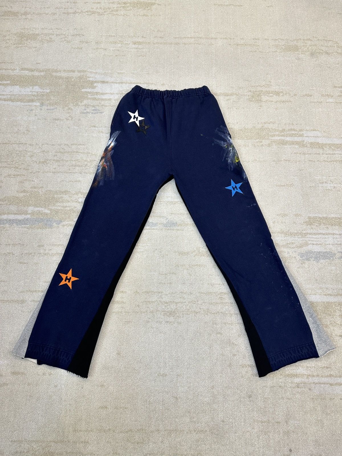 Japanese Brand HUMBLE La Flare Sweatpants With Star Patches Size US 30 / EU 46 - 6 Thumbnail