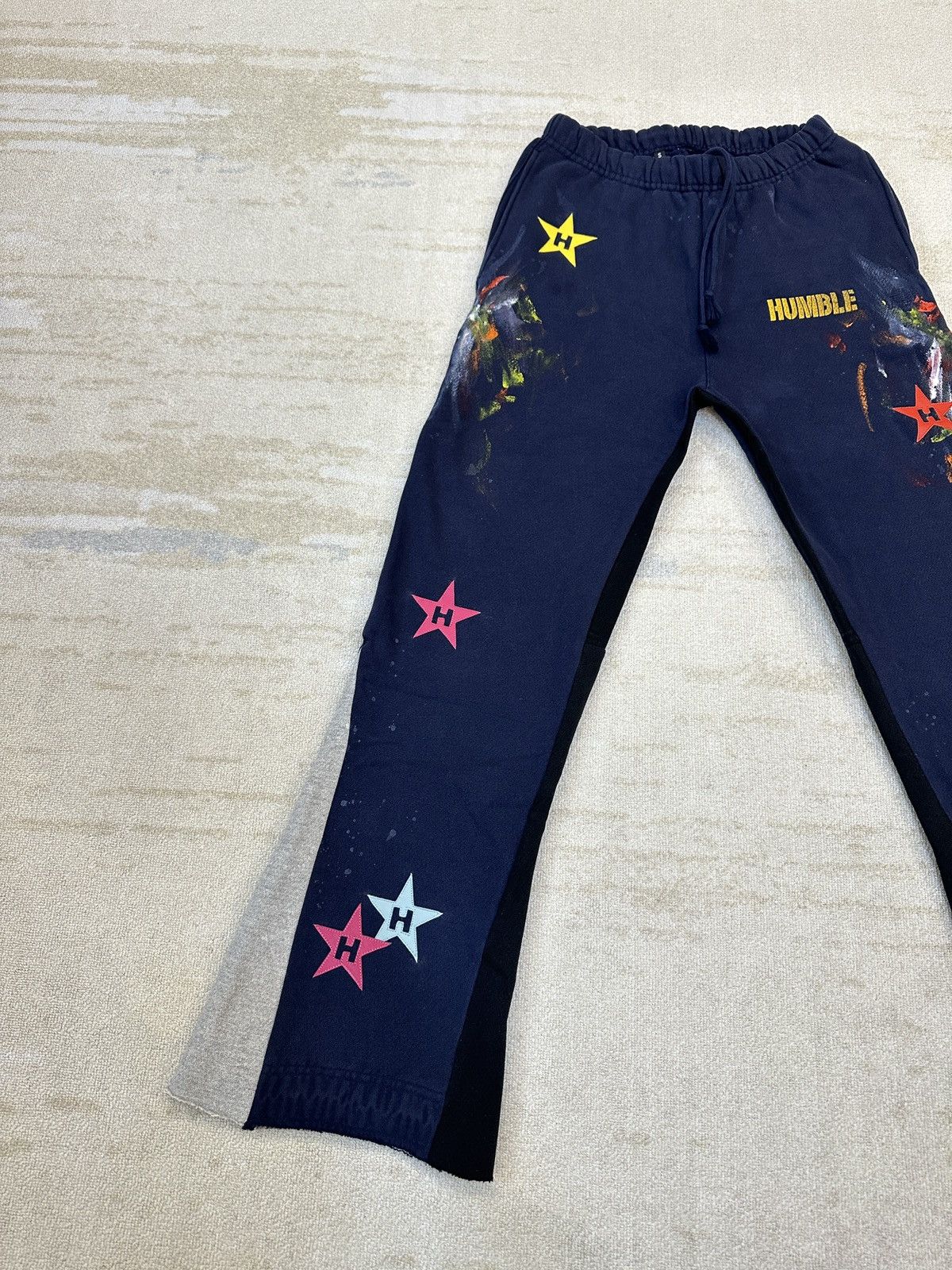 Japanese Brand HUMBLE La Flare Sweatpants With Star Patches Size US 30 / EU 46 - 5 Thumbnail