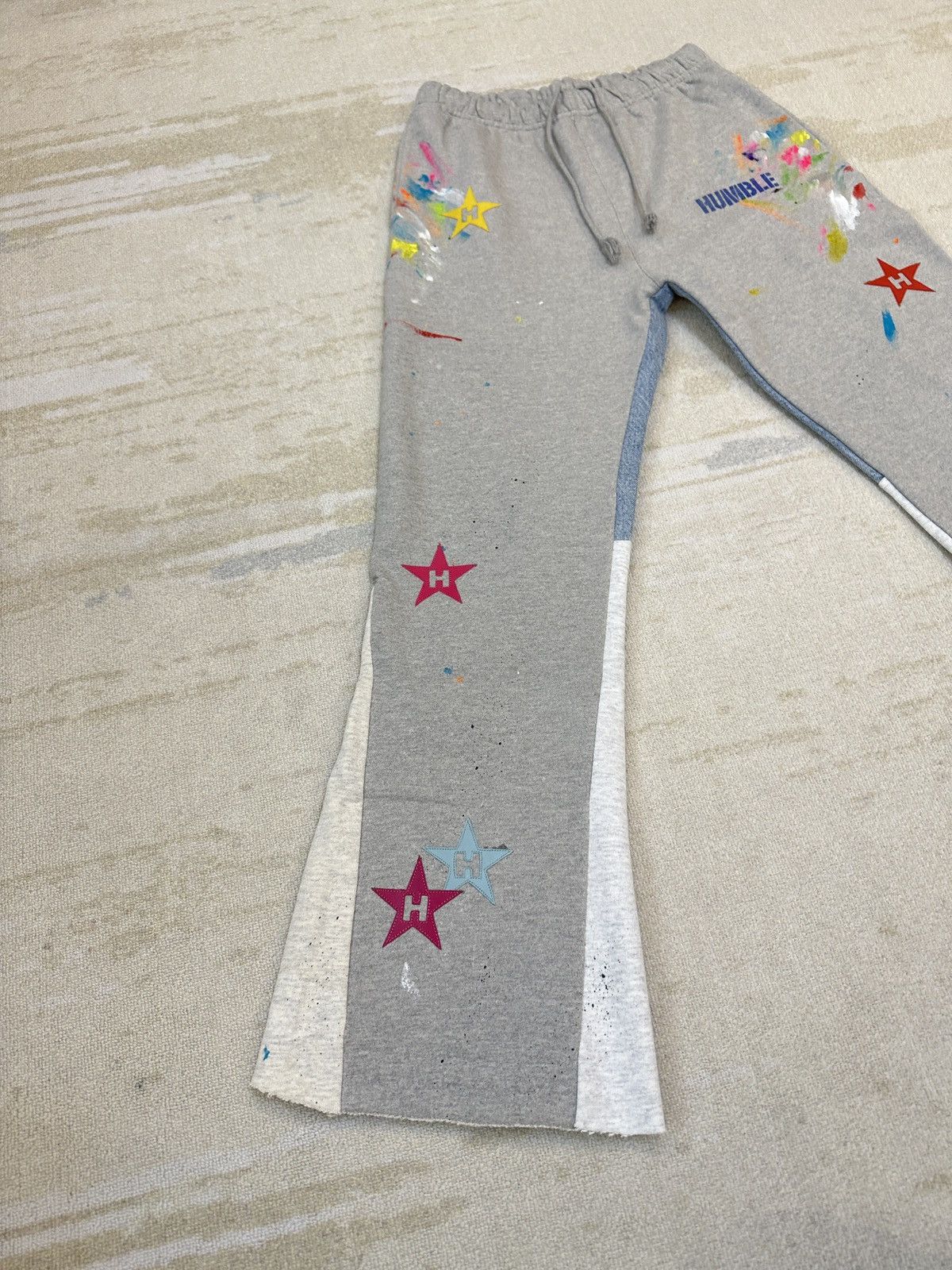 Japanese Brand HUMBLE La Flare Sweatpants With Star Patches Size US 32 / EU 48 - 5 Thumbnail