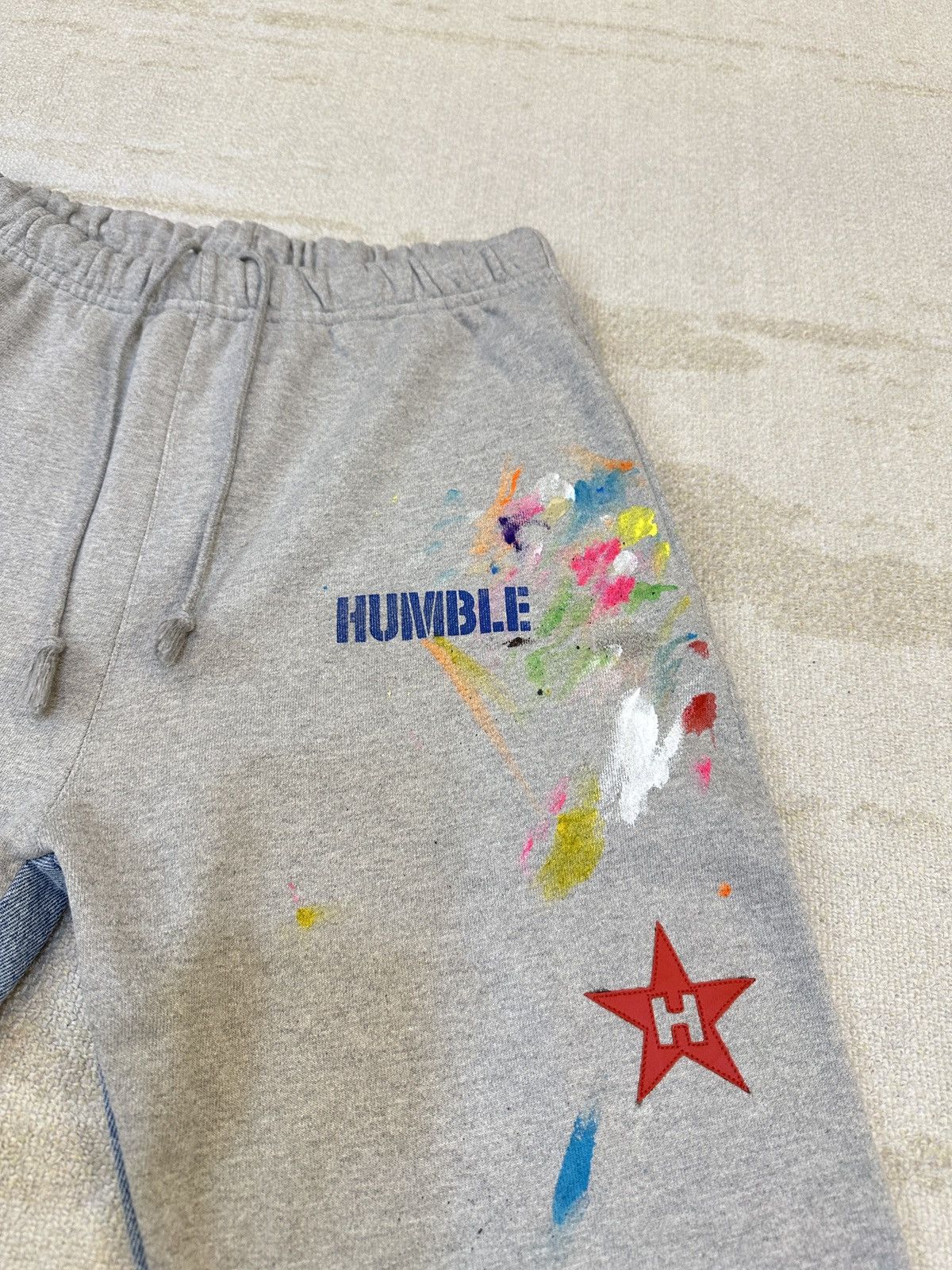 Japanese Brand HUMBLE La Flare Sweatpants With Star Patches Size US 32 / EU 48 - 2 Thumbnail