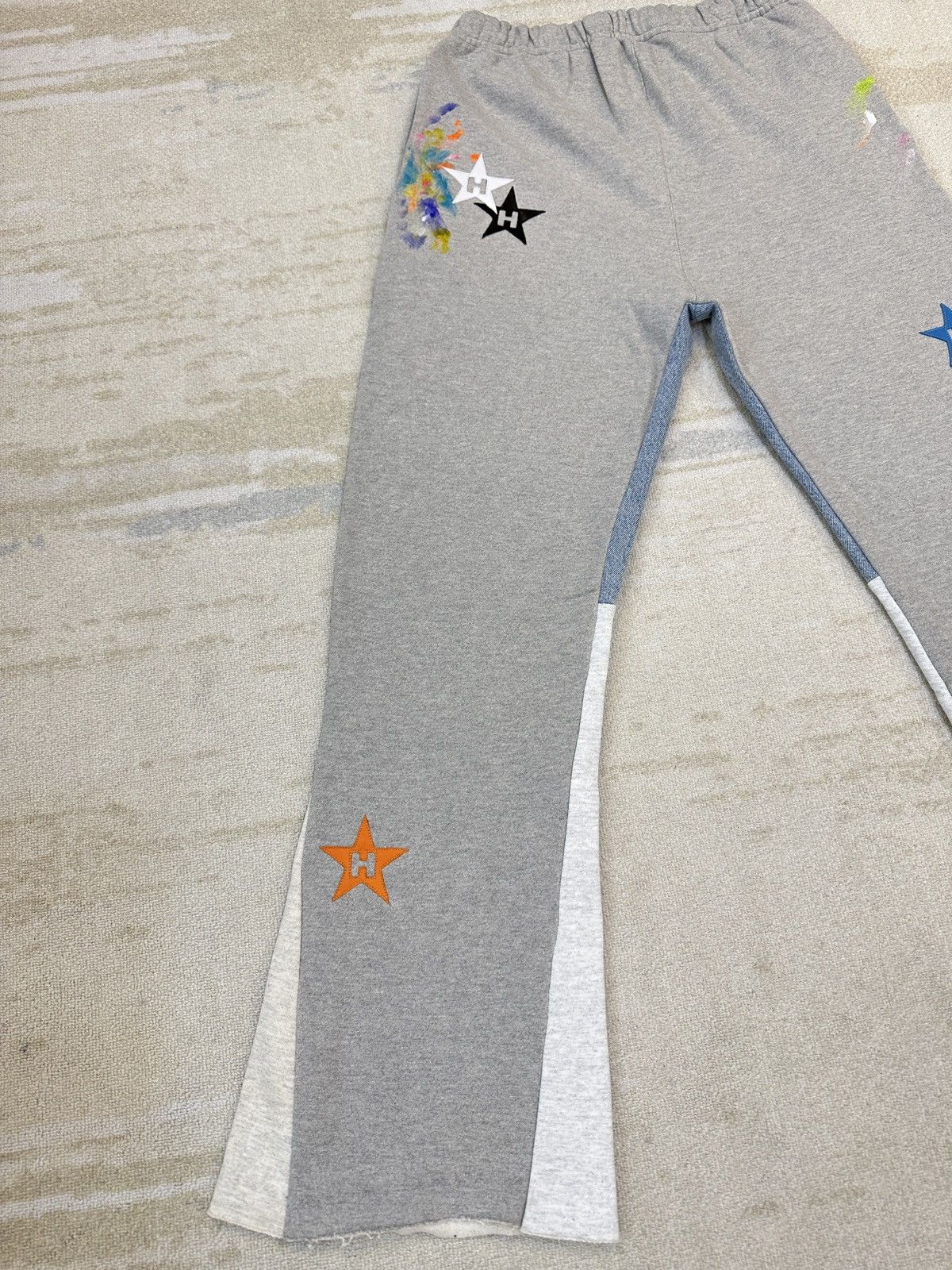 Japanese Brand HUMBLE La Flare Sweatpants With Star Patches Size US 32 / EU 48 - 7 Thumbnail
