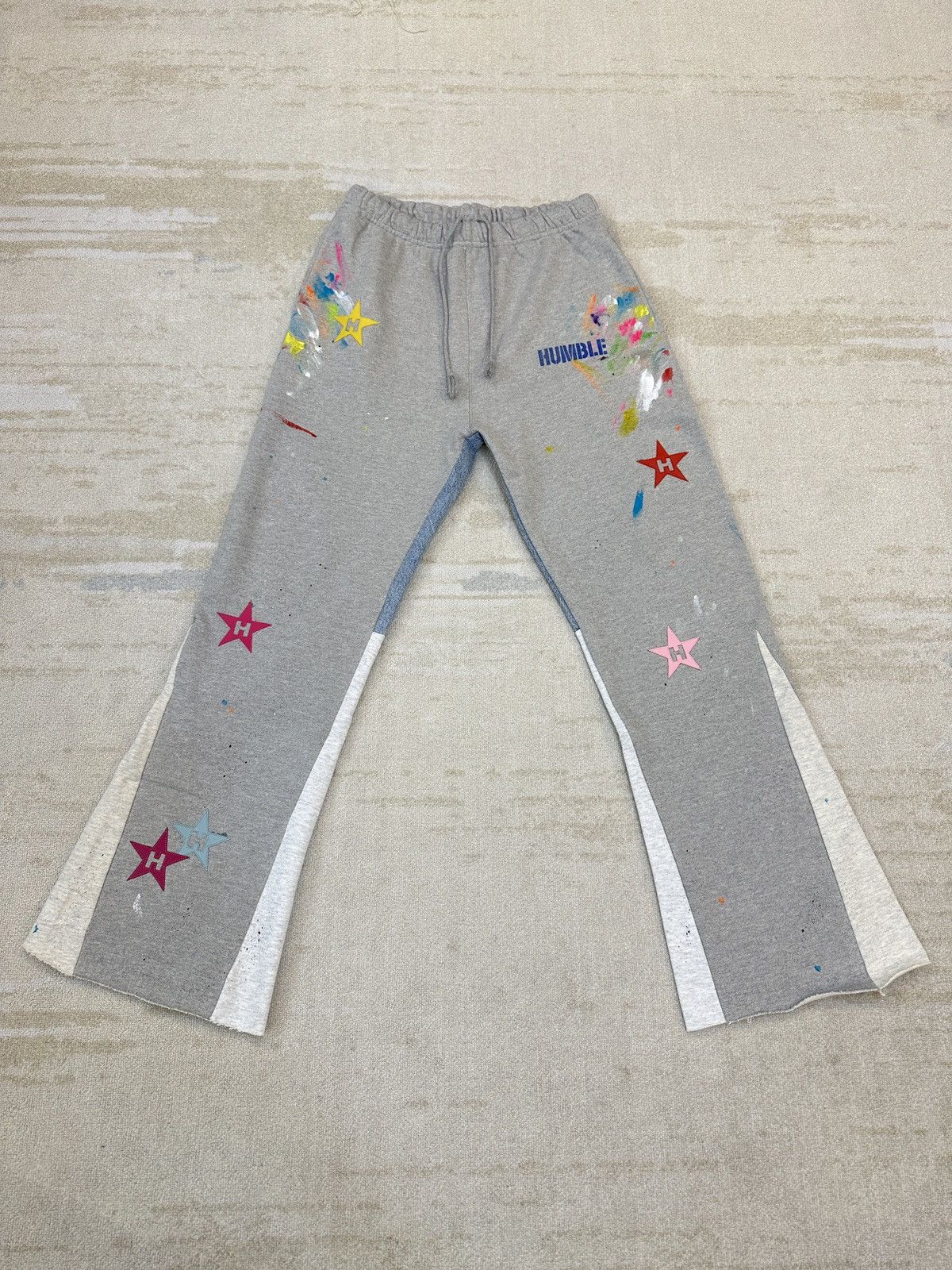 Japanese Brand HUMBLE La Flare Sweatpants With Star Patches Size US 32 / EU 48 - 1 Thumbnail