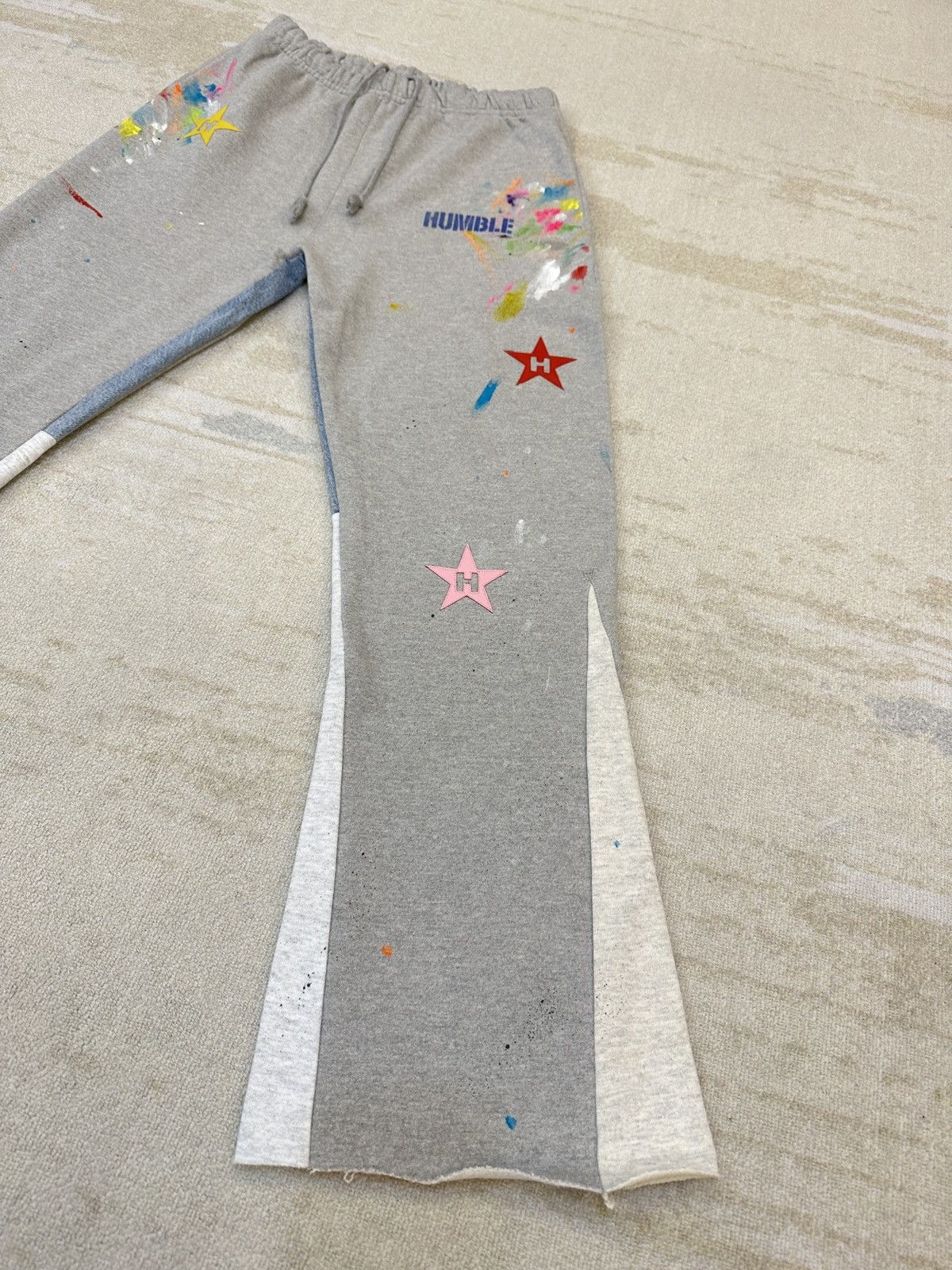 Japanese Brand HUMBLE La Flare Sweatpants With Star Patches Size US 32 / EU 48 - 4 Thumbnail