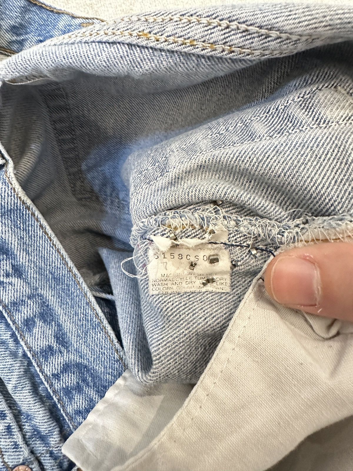 Hollywood Trading Company HTC IrregulaR HUMBLE Gemstone Studded Vintage Levi’s Jeans Size US 32 / EU 48 - 9 Thumbnail